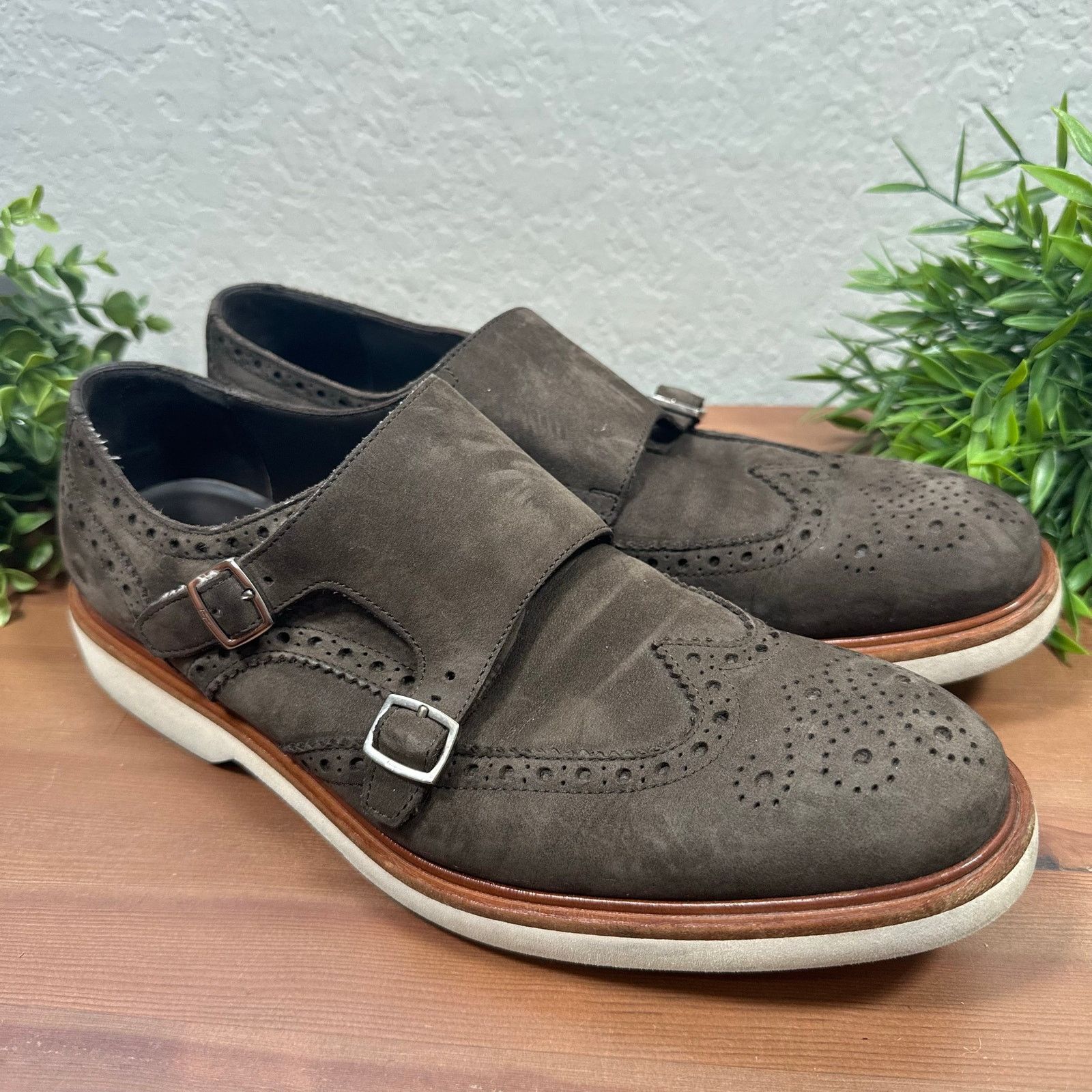 Salvatore Ferragamo Salvatore Ferragamo Double Monk Strap Suede Leather Oxfords Size US 8.5 / EU 41-42 - 1 Thumbnail