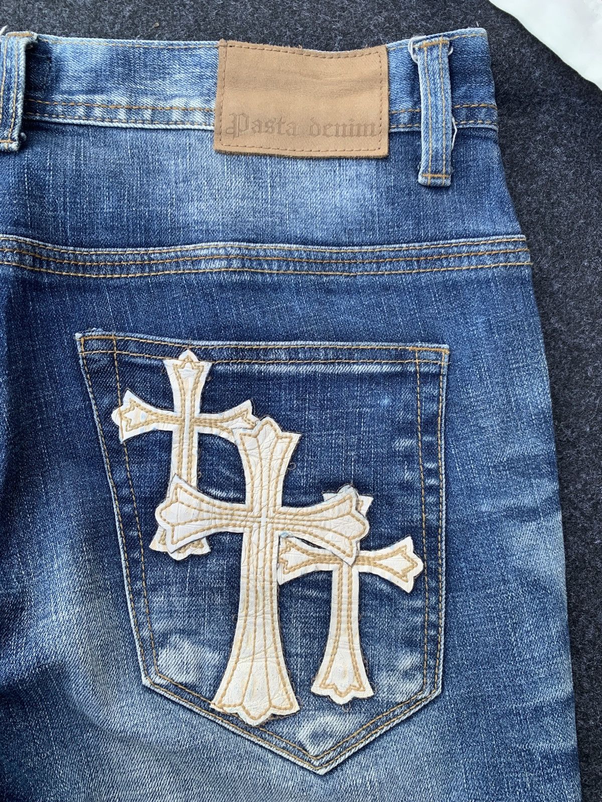 Beauty Beast Pasta Denim big cross like chrome hearts style Size US 35 - 4 Thumbnail