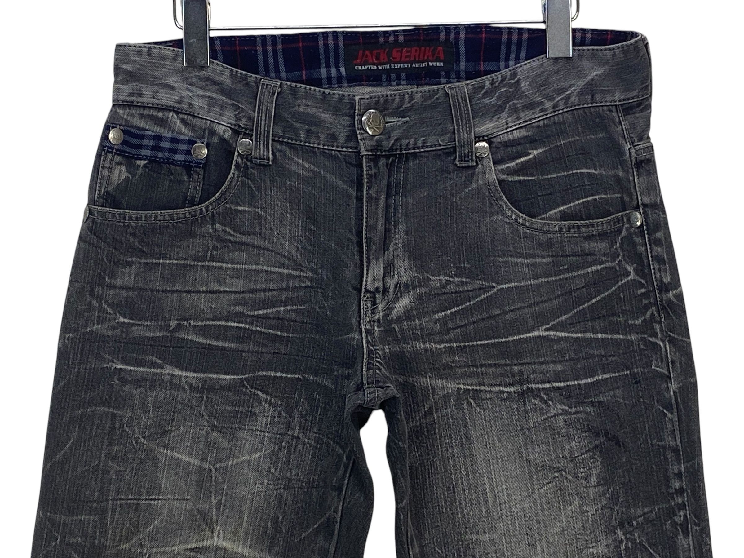 Japanese Brand Jack Serika Double Waist Light Wash Denim Size US 33 - 3 Thumbnail