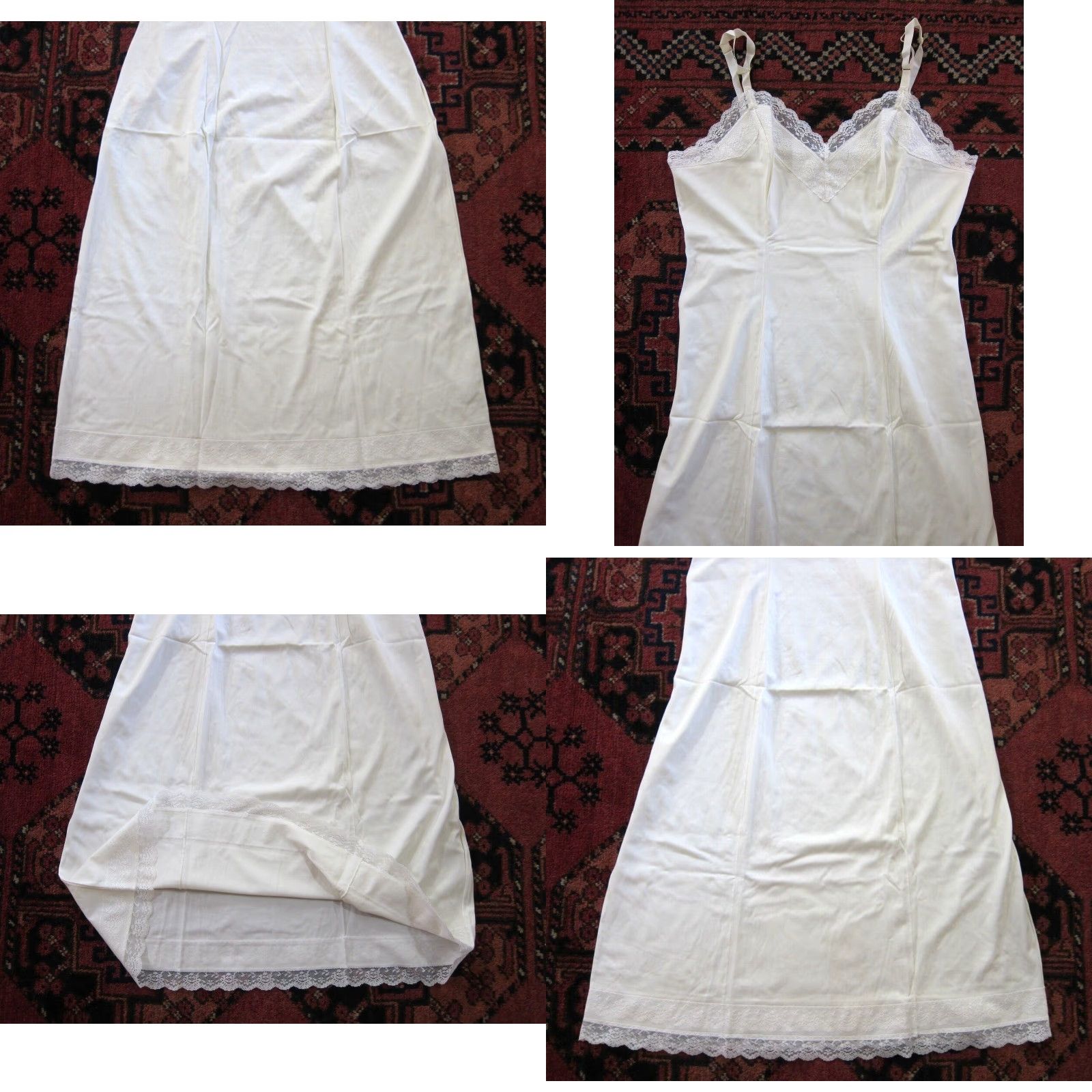 Vintage VINTAGE Shadow Line Ivory Lace Spaghetti Strap Long Slip Nightgown Dress 36MS Size M / US 6-8 / IT 42-44 - 8 Thumbnail