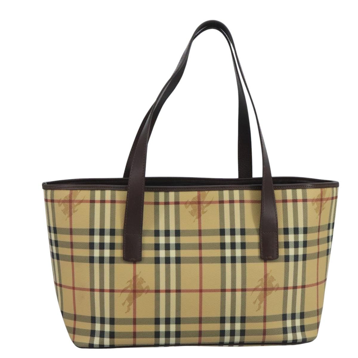 Burberry Nova Check Beige Canvas Tote Bag (Pre-Owned), Women's