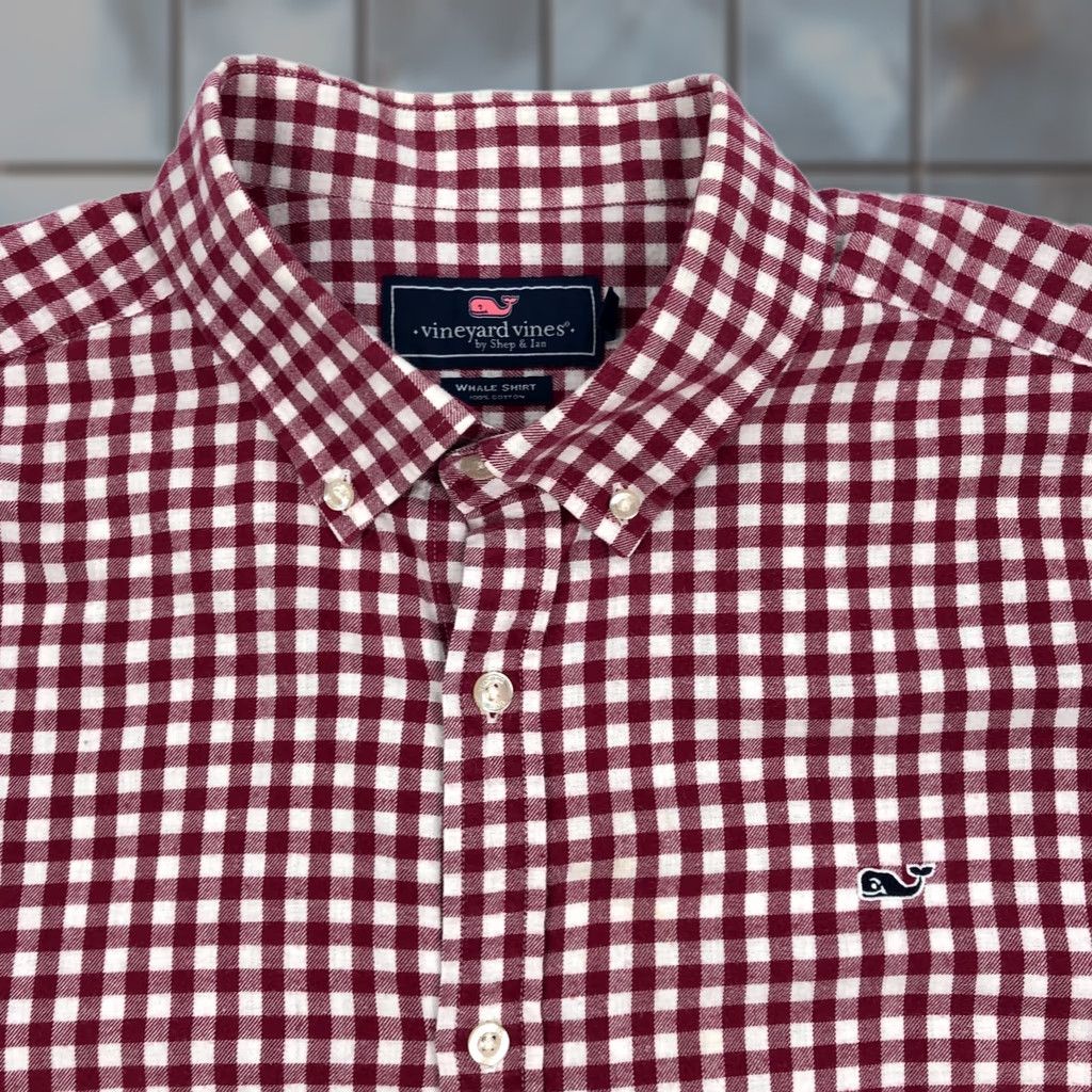 Vineyard Vines Vineyard Vines Shirt Mens 2XL Whale Red Check Long Sleeve Button Up Size US XXL / EU 58 / 5 - 1 Thumbnail
