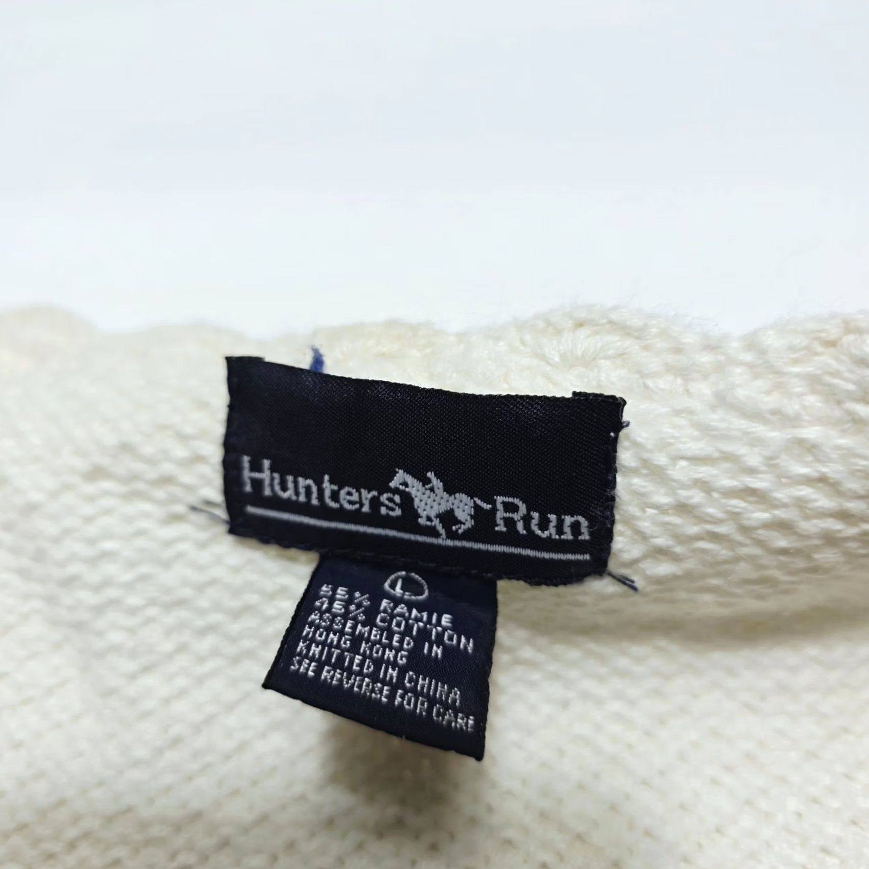 Hunter VINTAGE Hunters Run Cardigan Sweater Ivory Knited Pearl Button-Up Large 90's Woman Wool? Size L / US 10 / IT 46 - 5 Thumbnail