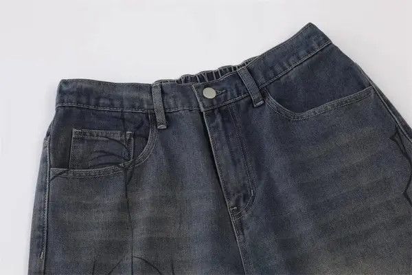 Japanese Brand Loose casual trendy spider print washed denim shorts Size US 32 / EU 48 - 3 Thumbnail