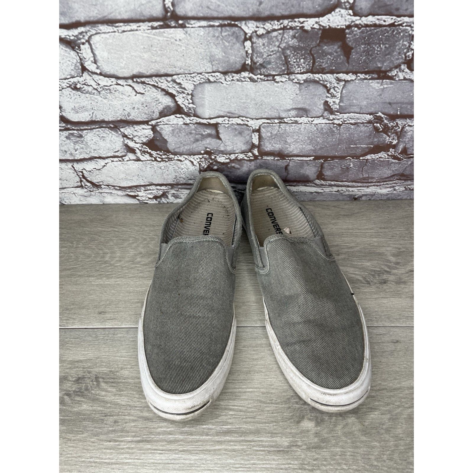 Converse Converse Jack Purcell Gray Canvas Casual Slip On Shoes Men’s Size US 10.5 / EU 43-44 - 13 Thumbnail