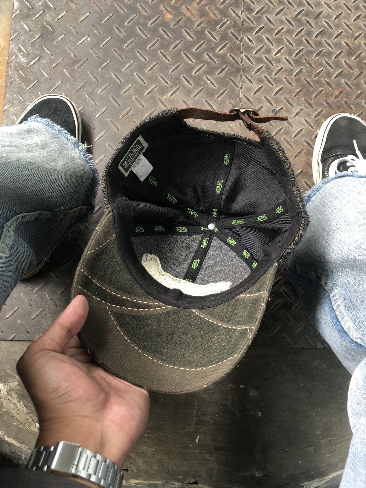 Vintage 🚫 SOLD 🚫 Von Dutch Sport Pattern Suede Wool Hat Rare Size ONE SIZE - 6 Thumbnail