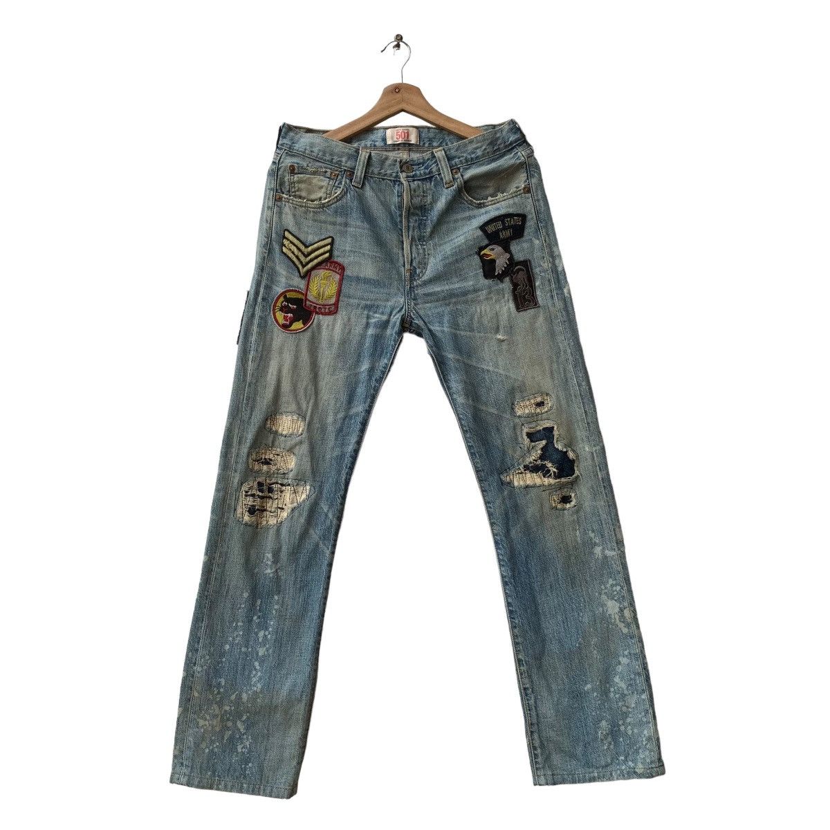 image of Distressed Denim x Levis 501 Distressed Jeans in Blue, Men's (Size 30)