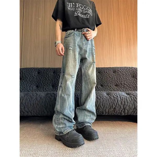 Japanese Brand VIBE High street washed vintage ripped jeans Size US 34 / EU 50 - 8 Thumbnail