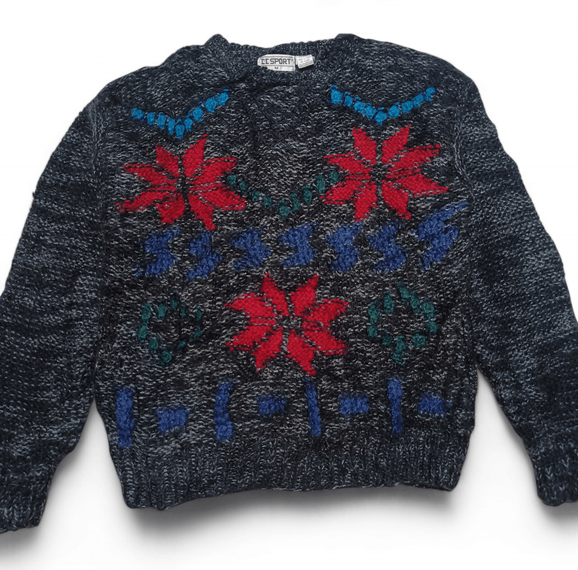 Other Vintage 80s CC SPORT Abstract Motifs Knit Acrylic Sweater Size M / US 6-8 / IT 42-44 - 2 Thumbnail