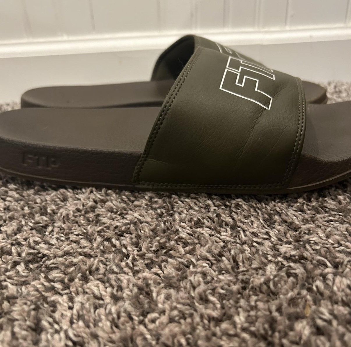 Fuck The Population FTP outline logo slides olive green Size US 11 / EU 44 - 2 Thumbnail