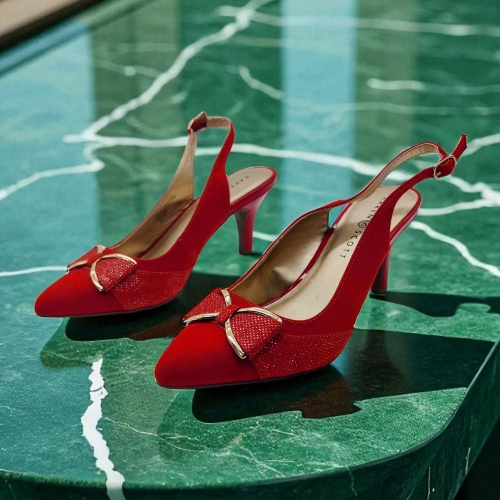 Other Karen Scott Sz 9.5 Elegant Red Slingback Heels Gladiss Size US 9.5 / IT 39.5 - 1 Thumbnail