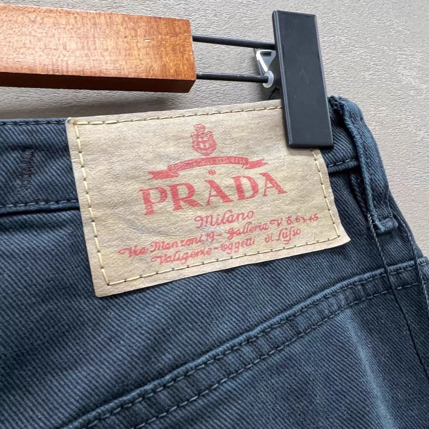 Prada Prada Black Denim Straight-leg Pants 27 NWT Size 27" / US 4 / IT 40 - 3 Thumbnail