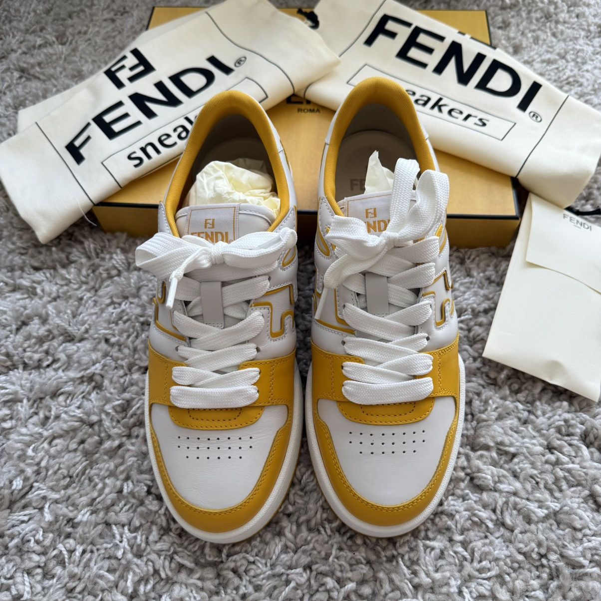 Fendi Fendi Roma sneakers size 42 US9 leather yellow mustard Size US 9 / EU 42 - 5 Thumbnail
