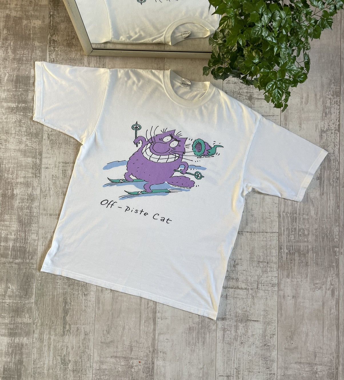 Vintage 1996 Off - Piste Cat Vintage T-Shirt Trevor Dunton VERY RARE Size US L / EU 52-54 / 3 - 1 Thumbnail