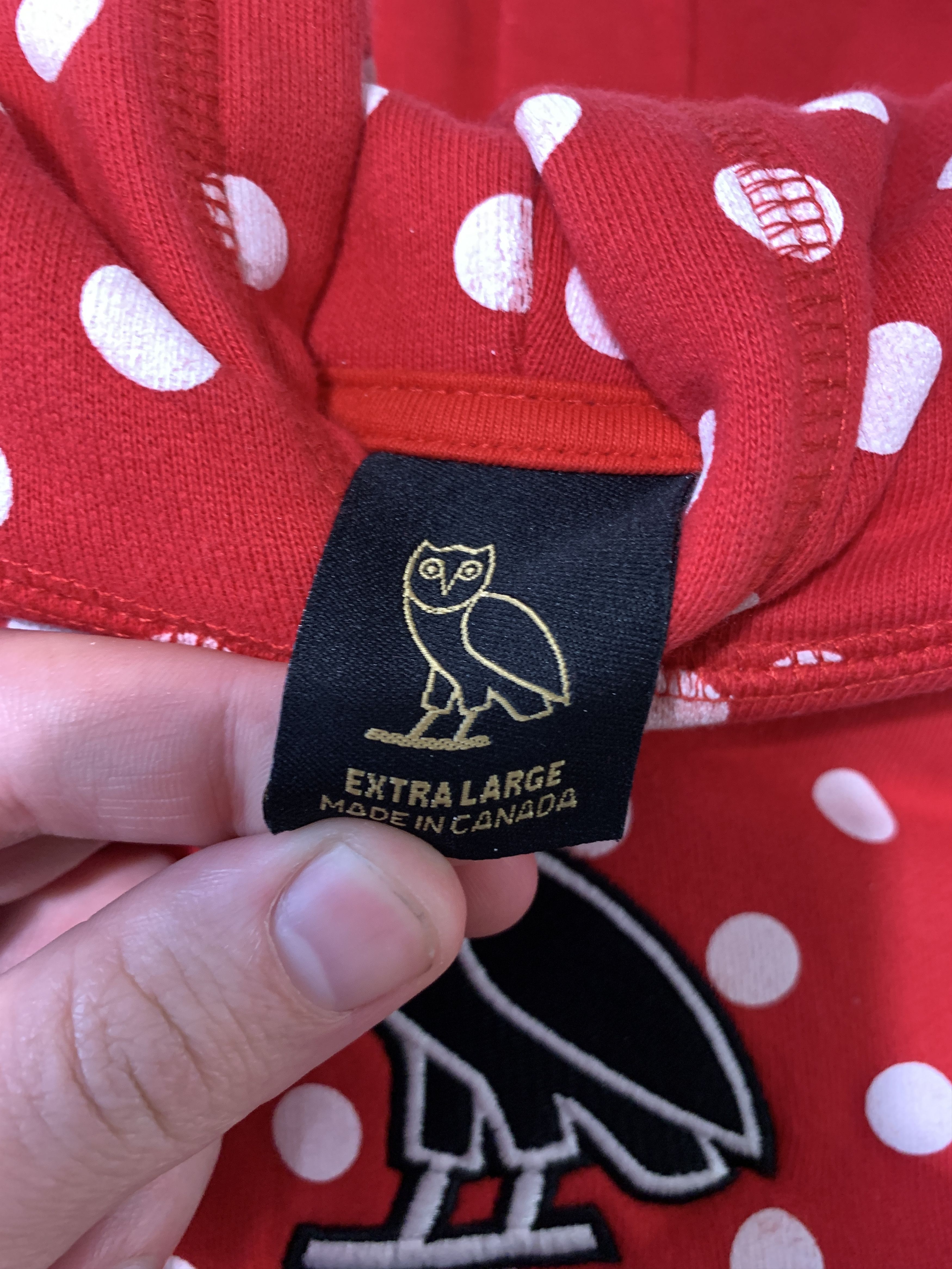 Drake OVO Red Polka Dot Classic Owl Hoodie Comme Des Garçons Size US XL / EU 56 / 4 - 9 Thumbnail