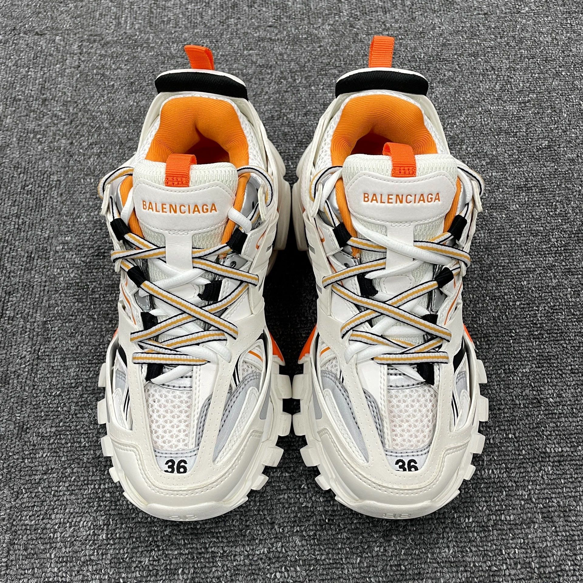 Balenciaga Balenciaga Track 1.0 Low Top Sneaker Women's White Orange 36 Size US 5.5 / IT 35.5 - 2 Thumbnail