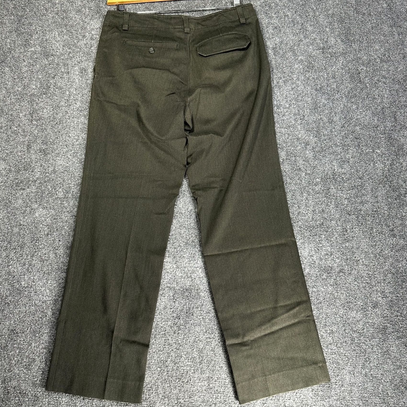 Calvin Klein Calvin Klein Pants Mens 33 Straight Dark Green Wool Blend Straight Leg Pockets Jeans Dress Pants Casual Size US 33 - 5 Thumbnail