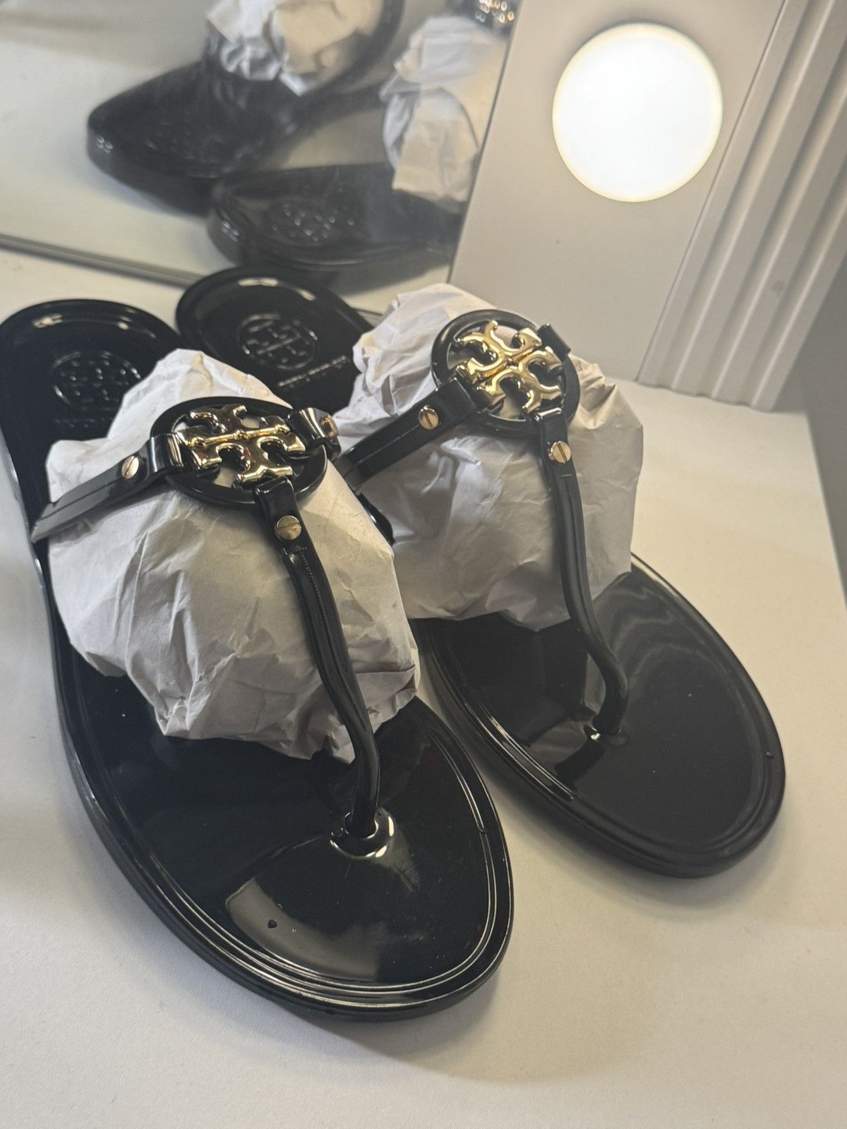Tory Burch Tory burch sandals gold and black Size US 8 / IT 38 - 1 Thumbnail