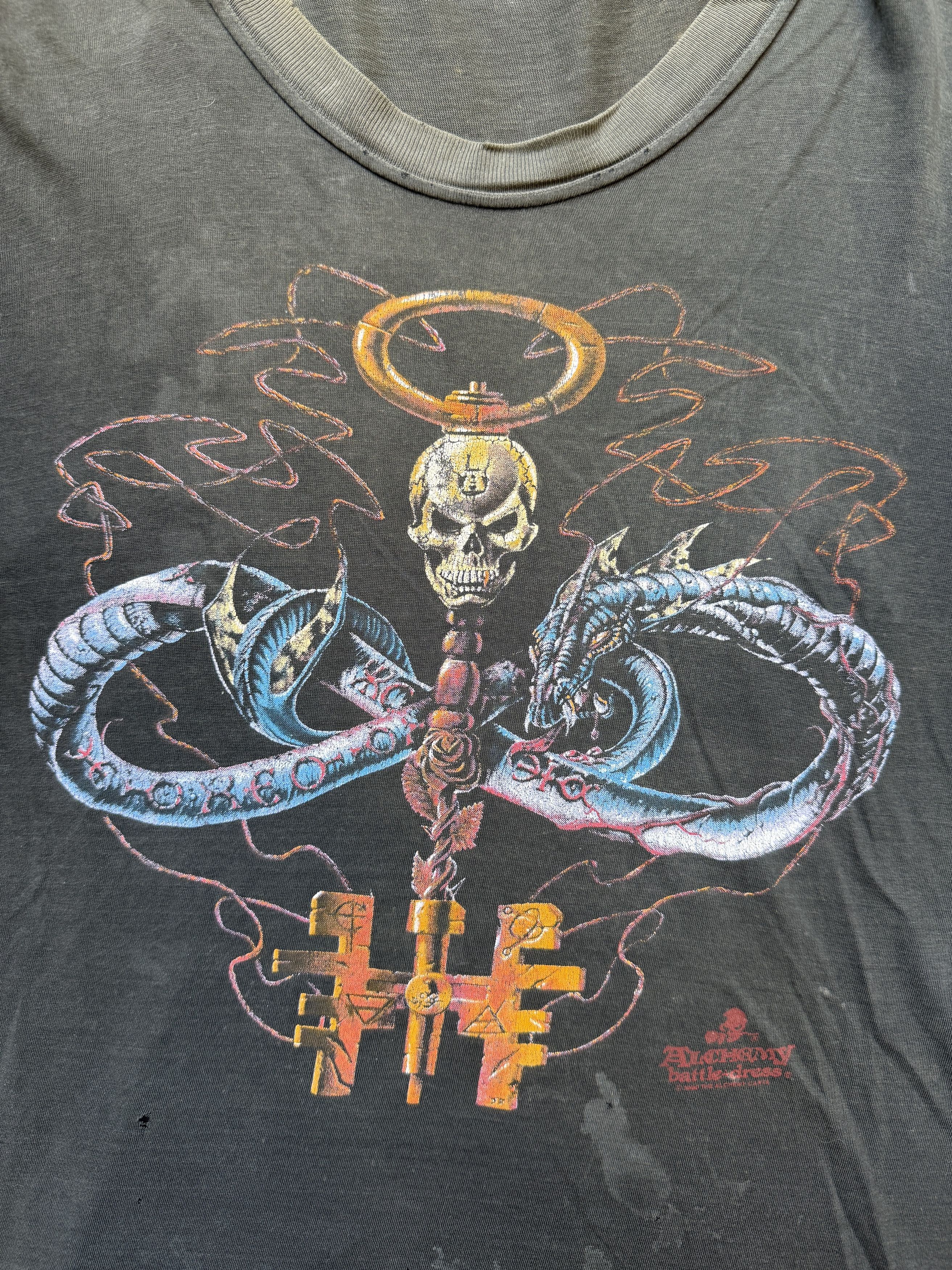 Vintage vintage 90s paper thin skull t-shirt thrashed faded tee xl Size US XL / EU 56 / 4 - 4 Thumbnail