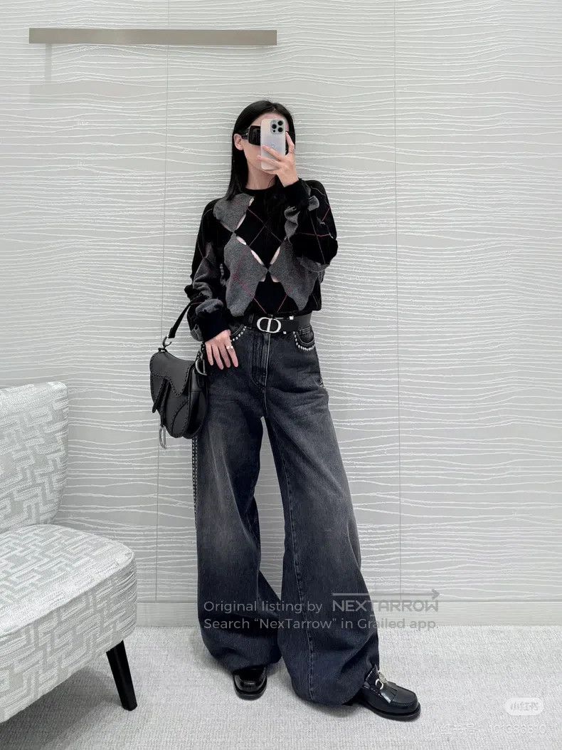 Dior Dior 25 Early Spring Black and Gray Hollow Diamond Plaid C Size S / US 4 / IT 40 - 6 Thumbnail