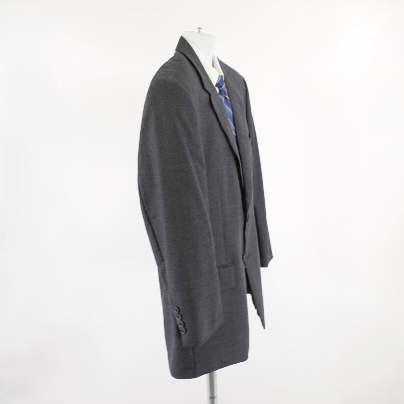 Ralph Lauren Ralph Lauren Wool Cashmere Gray Plaid Blue Windowpane 2 Butt Size 42R - 7 Thumbnail