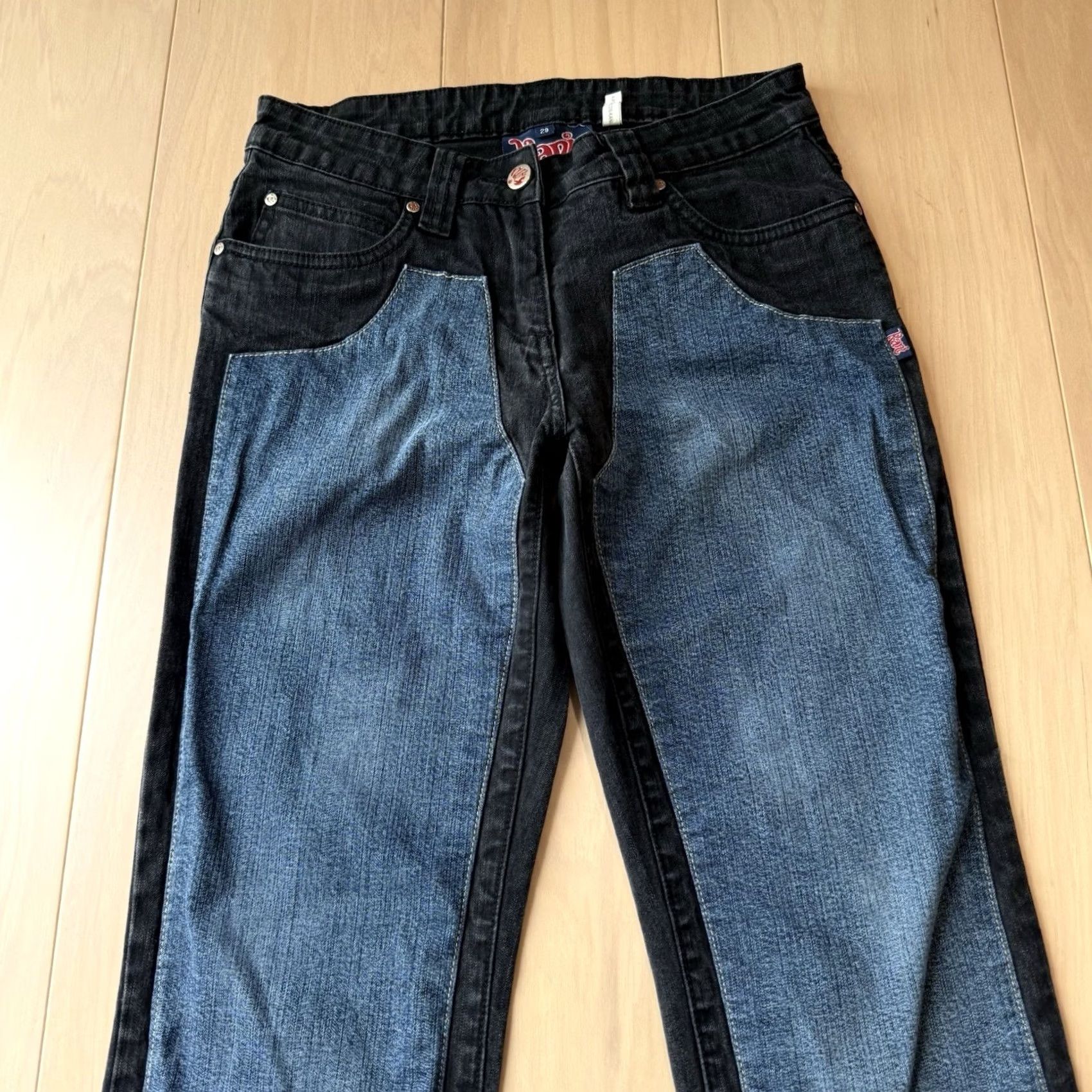 Karl Kani VINTAGE Karl Kani Jeans Women's 27 Blue Black Double Knee Streetwear Flare Size 27" / US 4 / IT 40 - 3 Thumbnail