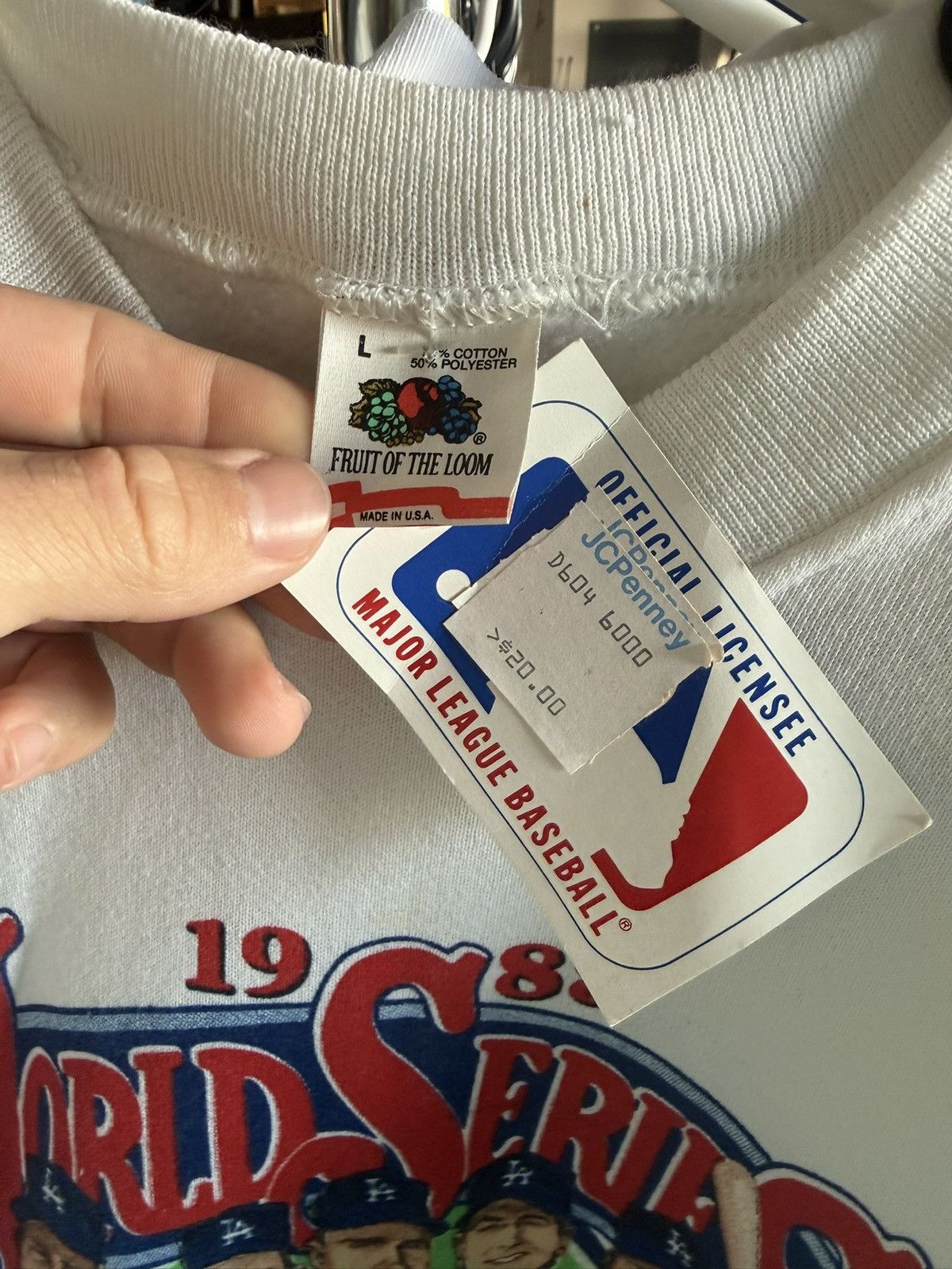 Fruit Of The Loom Vtg LA Dodgers 1988 World Series champions pullover sweater Size US L / EU 52-54 / 3 - 3 Thumbnail
