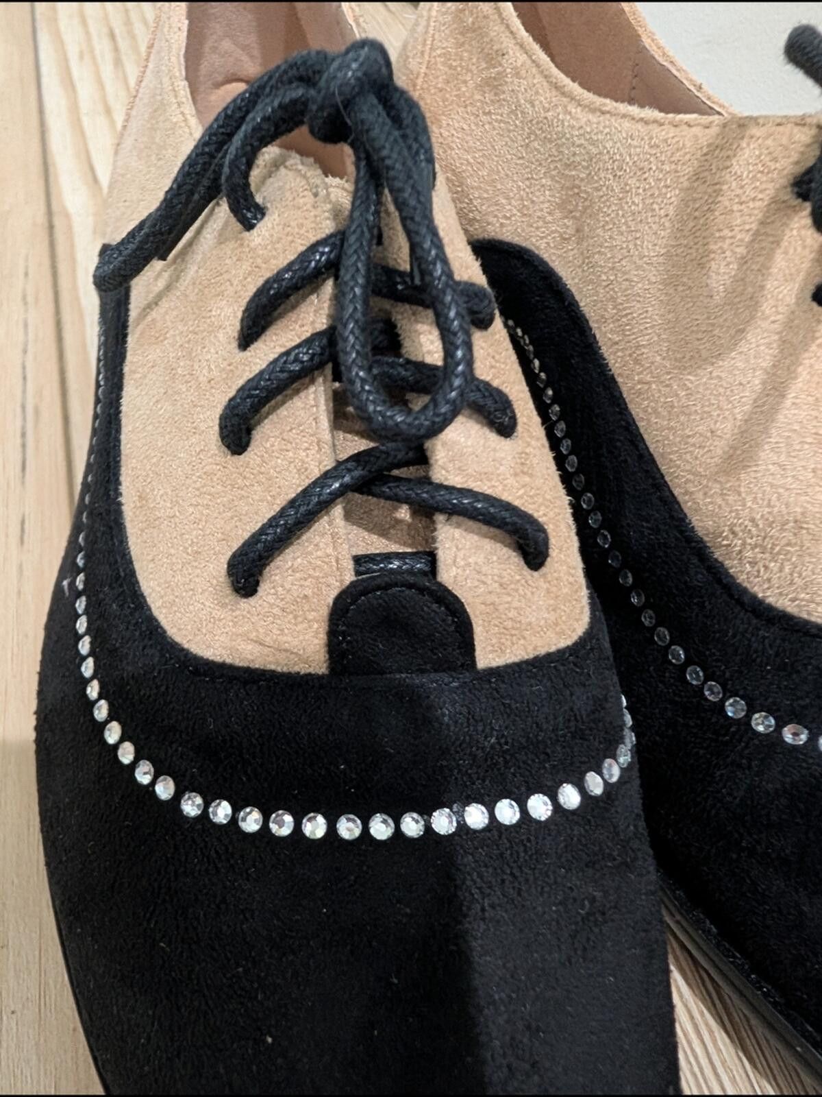 Other Midnight Velvet Black and Beige Two-Tone Suede Oxford Size US 8.5 / IT 38.5 - 4 Thumbnail