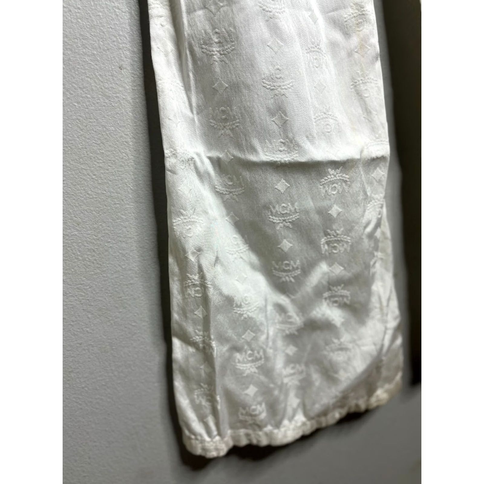 MCM MCM Monogram All-Over Pattern Casual Cotton Blend Pants Women's M 26in White 80s 90s Style Relaxed Straight Baggy? Size 32" / US 10 / IT 46 - 4 Thumbnail