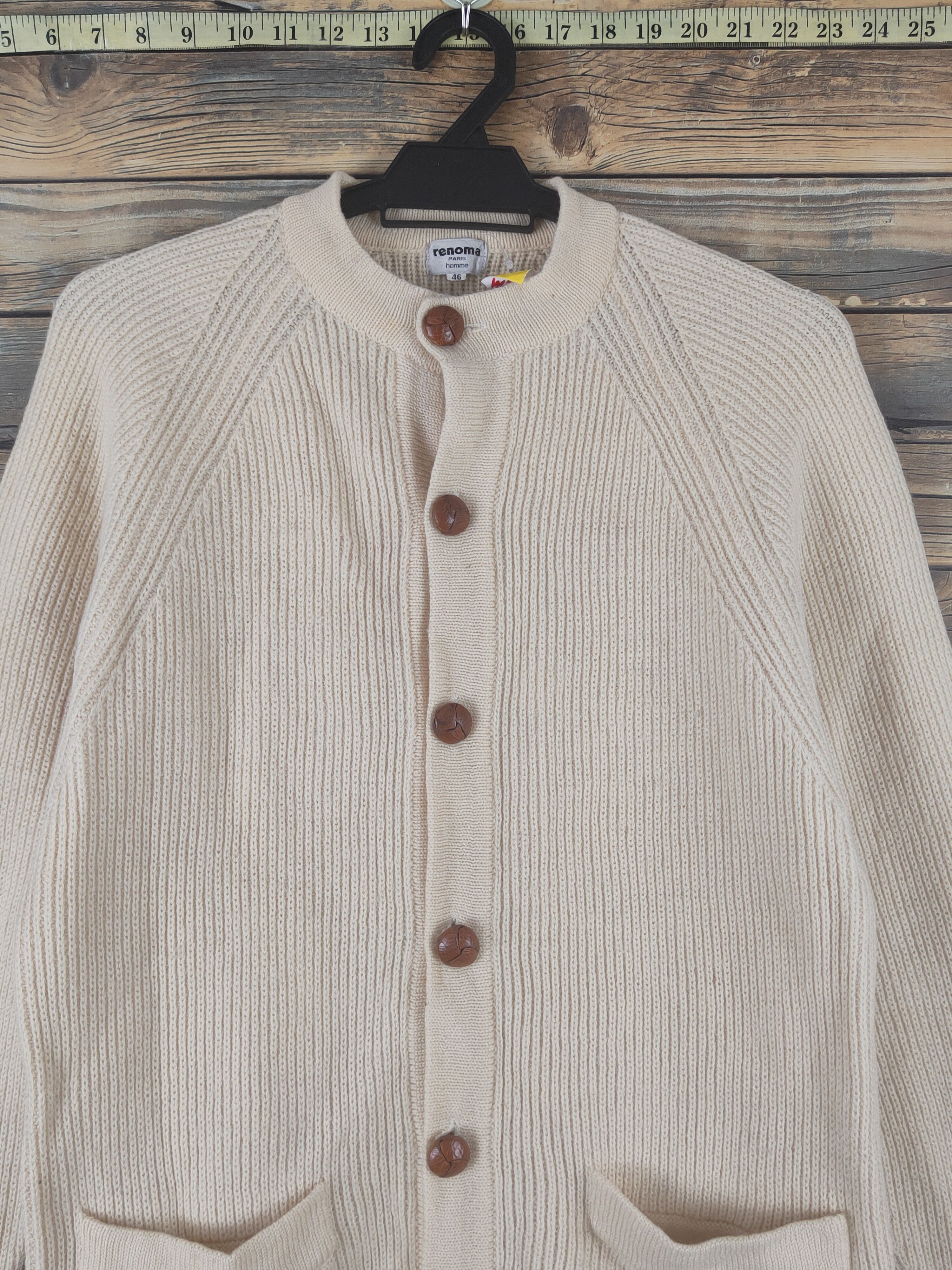 Renoma Renoma Cream Knitwear ripped distressed Cardigan #W1202 Size M / US 6-8 / IT 42-44 - 2 Thumbnail