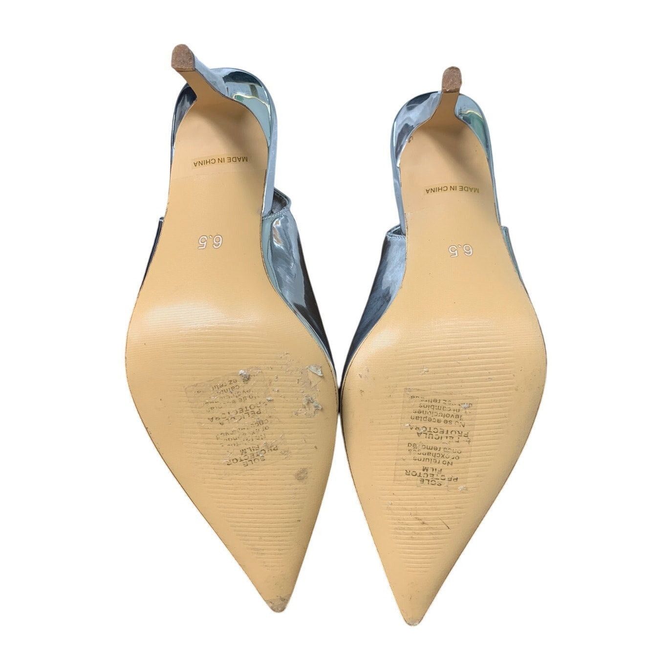 Other HeelChic Women's 6.5 Silver Mirror Slingback Pointy Pumps Size US 6.5 / IT 36.5 - 6 Thumbnail