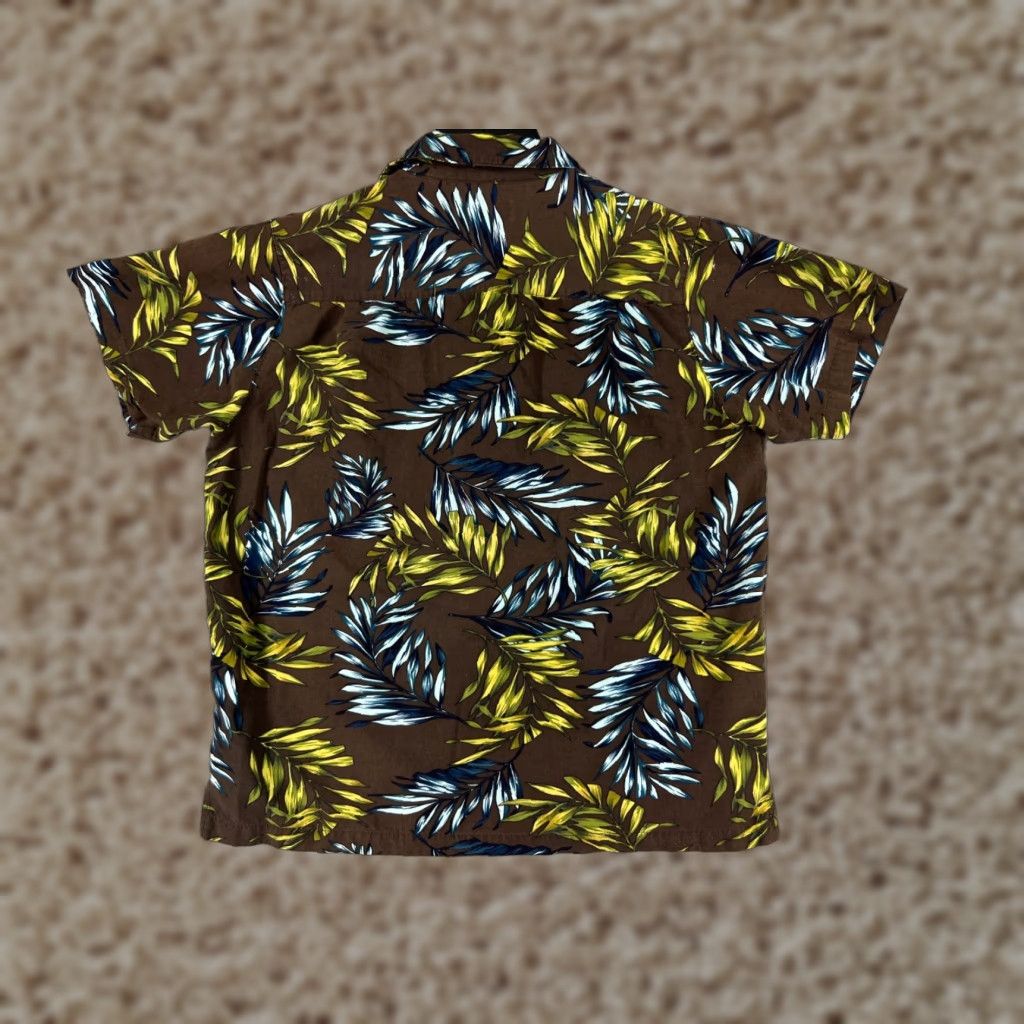 Vintage Milano Bay Shirt Mens Medium Brown Floral Palm Leaf Hawaiian Rayon Blend Size US M / EU 48-50 / 2 - 1 Thumbnail