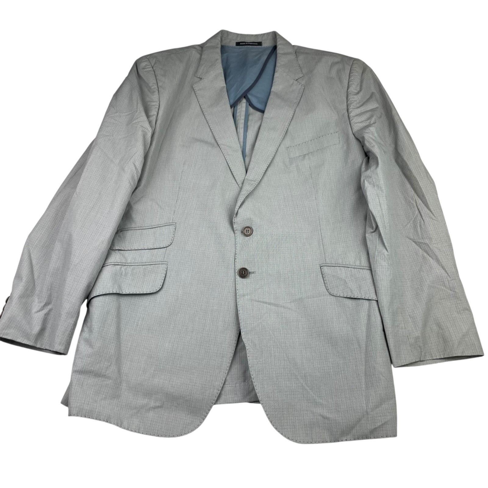 Paul Smith Paul Smith Men’s 100% Cotton 2-Button Blazer Gray/Navy Plaid Size 46R - 2 Thumbnail