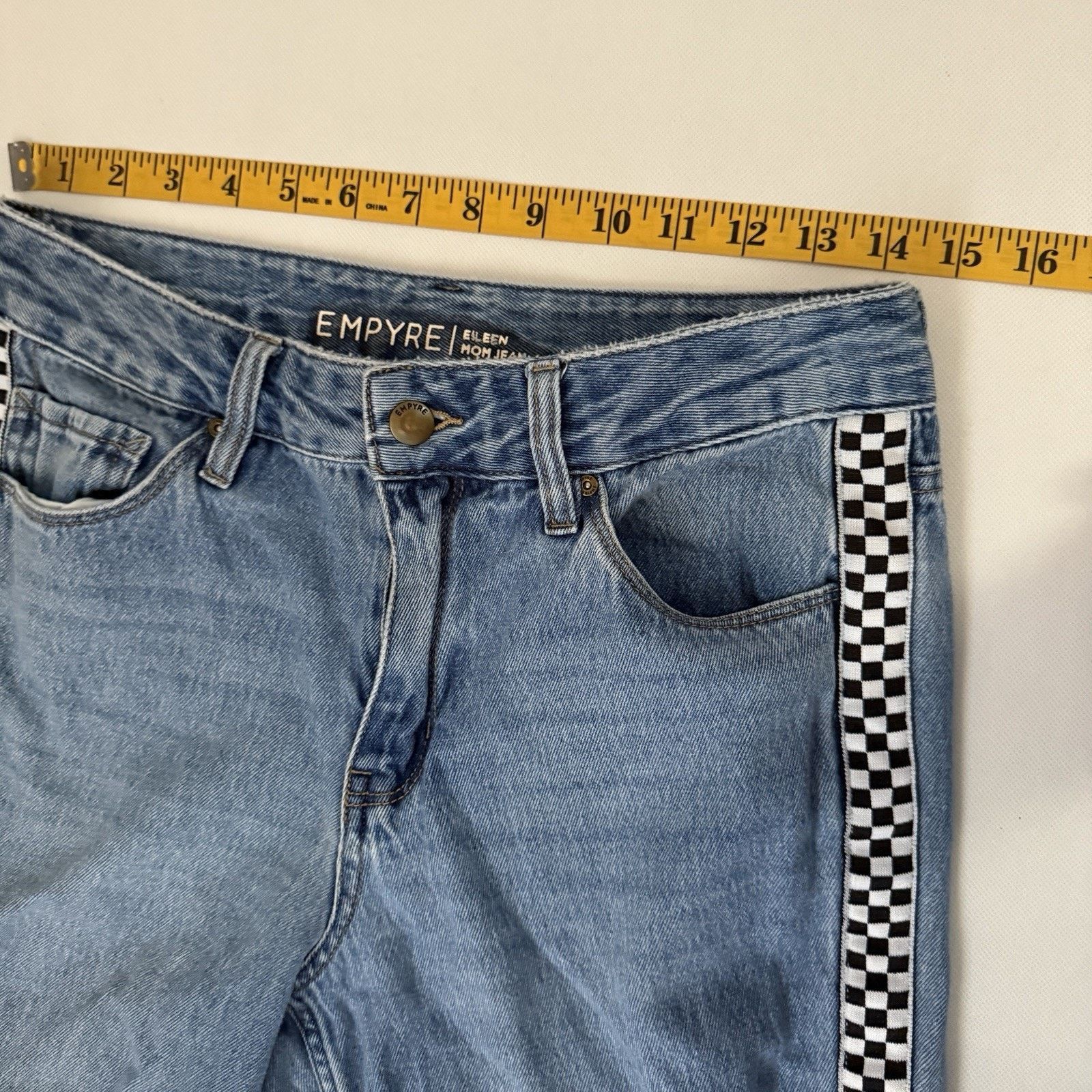 Empyre Empyre Eileen Checkered Striped Mom Zumiez Distressed Jeans Size 28" / US 6 / IT 42 - 6 Thumbnail