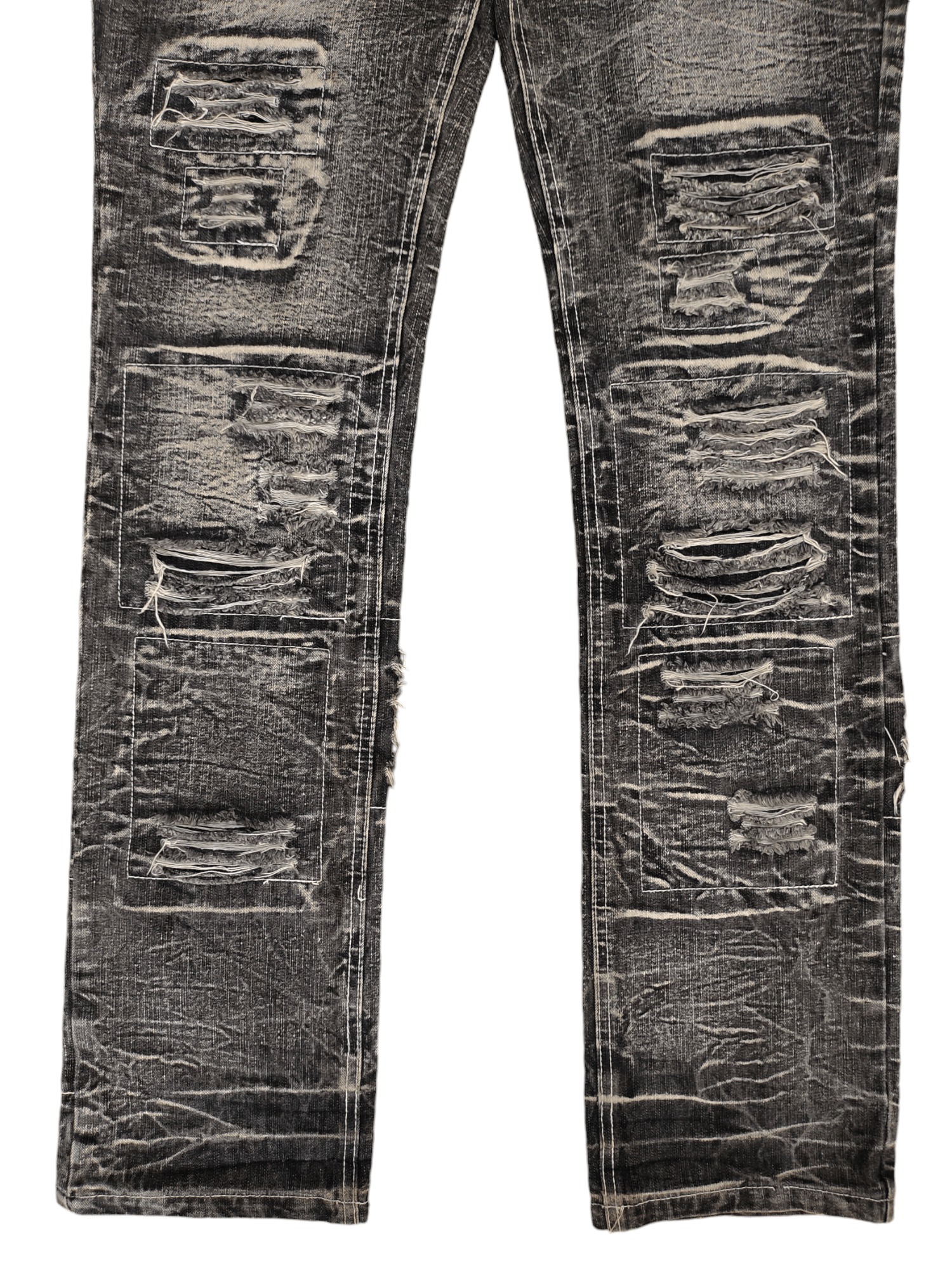 LOWBOX Lowbox Japan Clawmark Distress Faded Patchwork Jeans Y2k Size US 34 / EU 50 - 5 Thumbnail