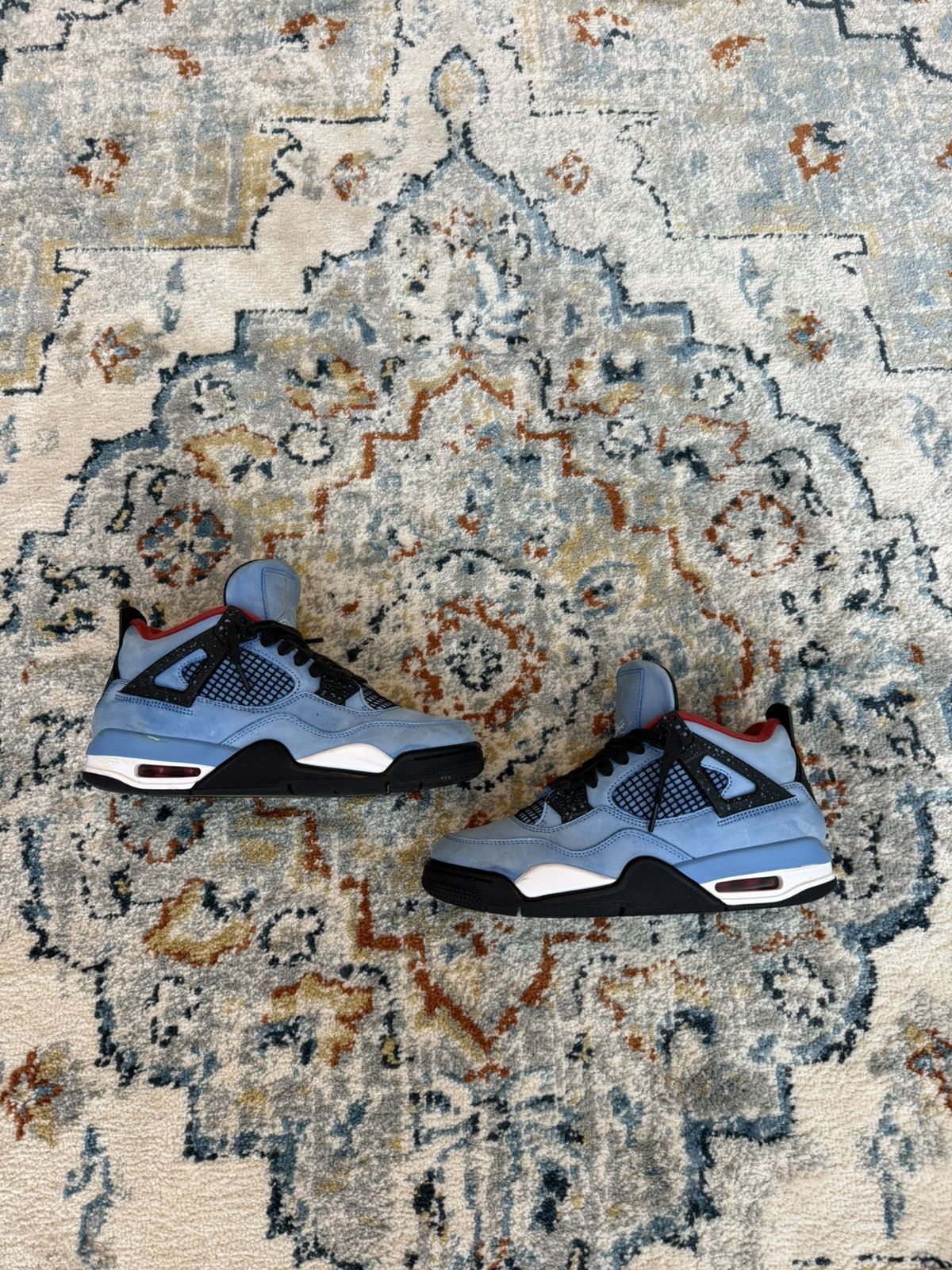 Jordan Brand × Travis Scott Travis Scott x Air Jordan 4 Blue Trainers HiTop high shoes Size US 8 / EU 41 - 2 Thumbnail