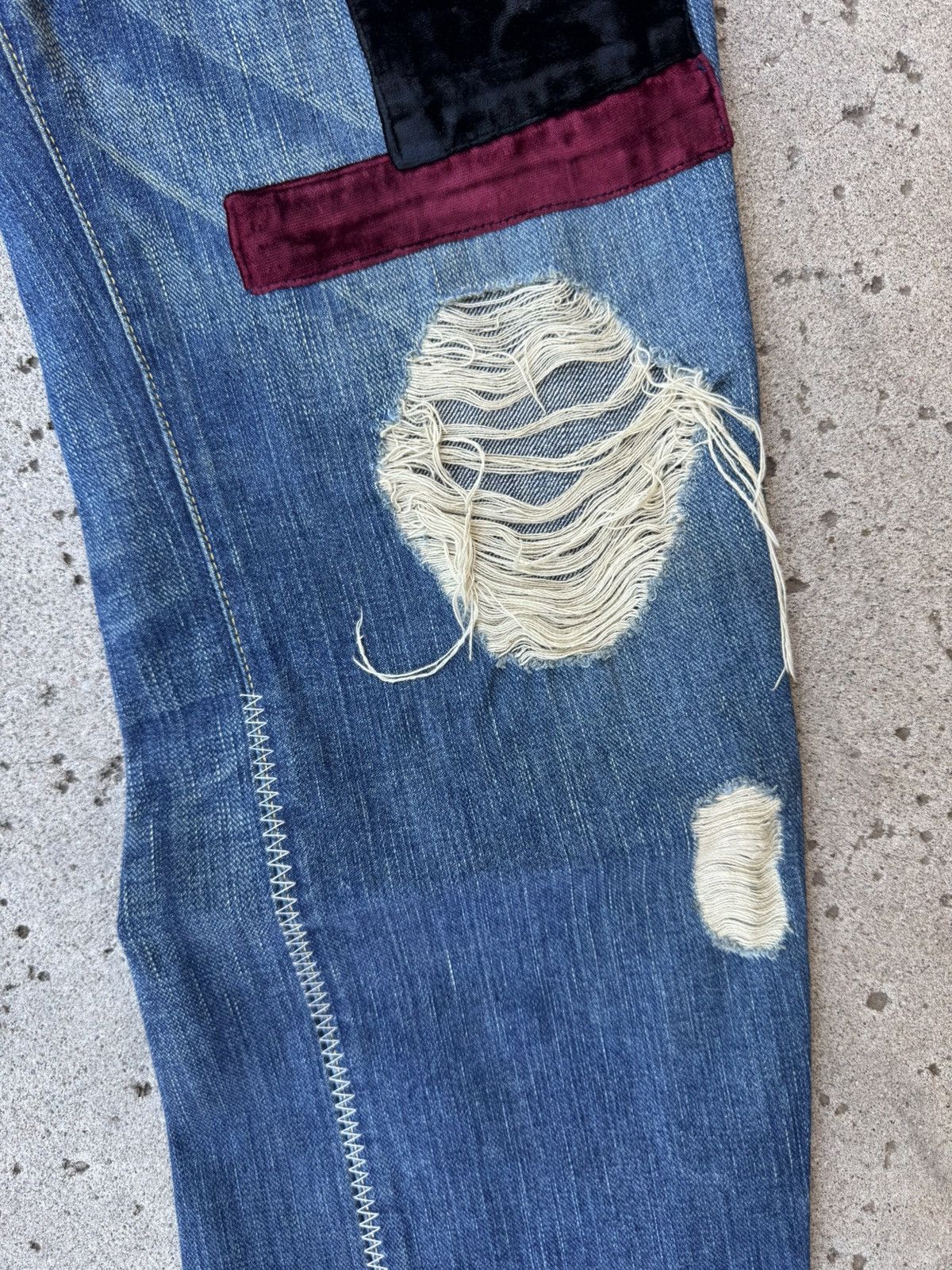 Number (N)ine Number (N)ine AW03 Kurt Cobain Patchwork Distressed Jeans Size US 32 / EU 48 - 3 Thumbnail