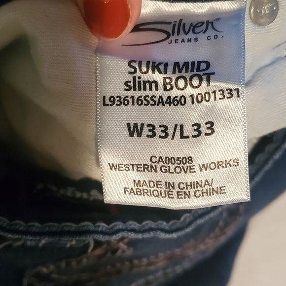 Vintage Silver Jeans Super Stretch Mid Slim Boot Sz. 33 x 33 Blue Je Size US 33 - 7 Thumbnail