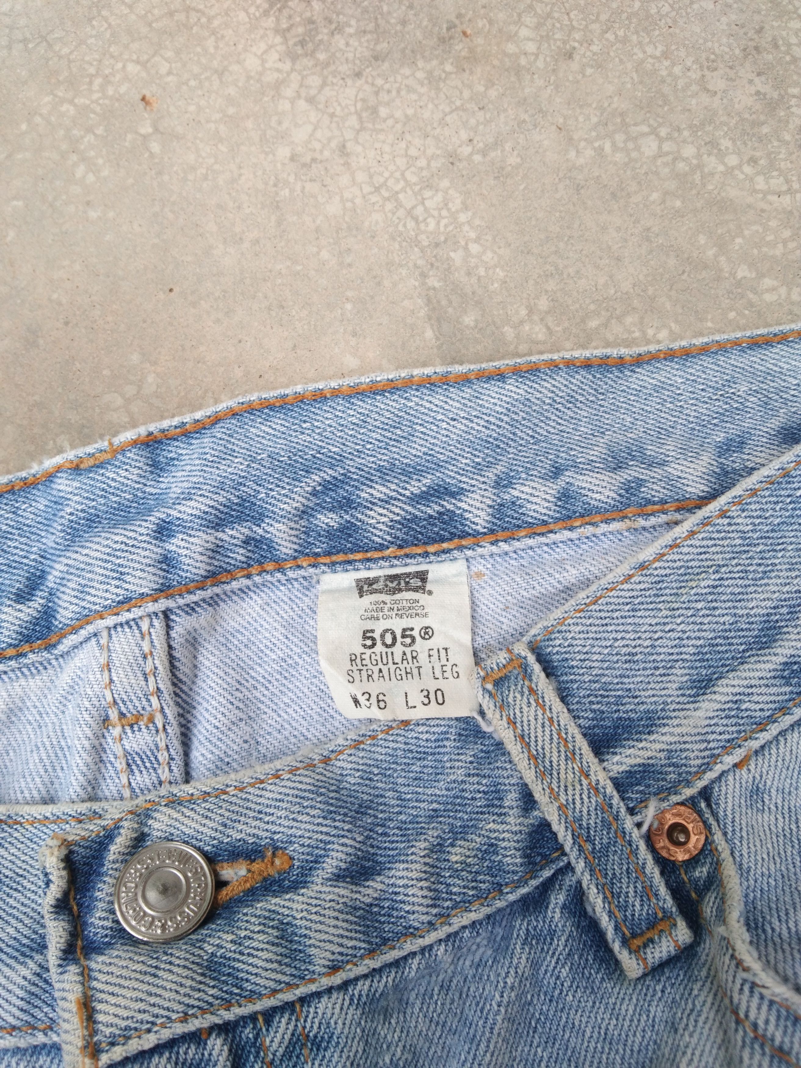 Jean × Levi's × Vintage Vintage Levis 505 Light Wash Straight Leg Jeans 36x30 Size US 36 / EU 52 - 5 Thumbnail