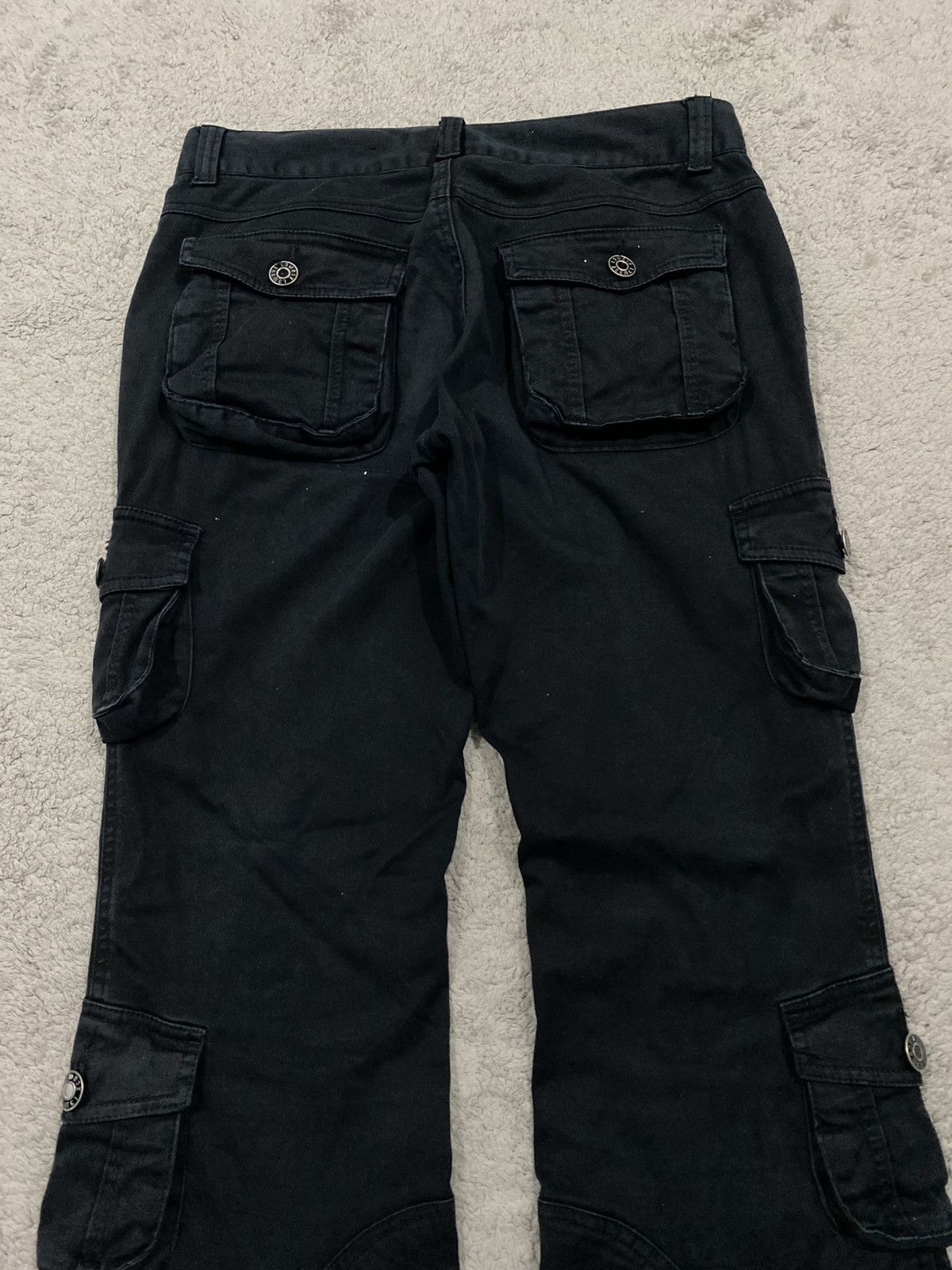 Japanese Brand LowBox Black Cargo Multipocket Flared Pants LGB Style Size US 32 / EU 48 - 10 Thumbnail