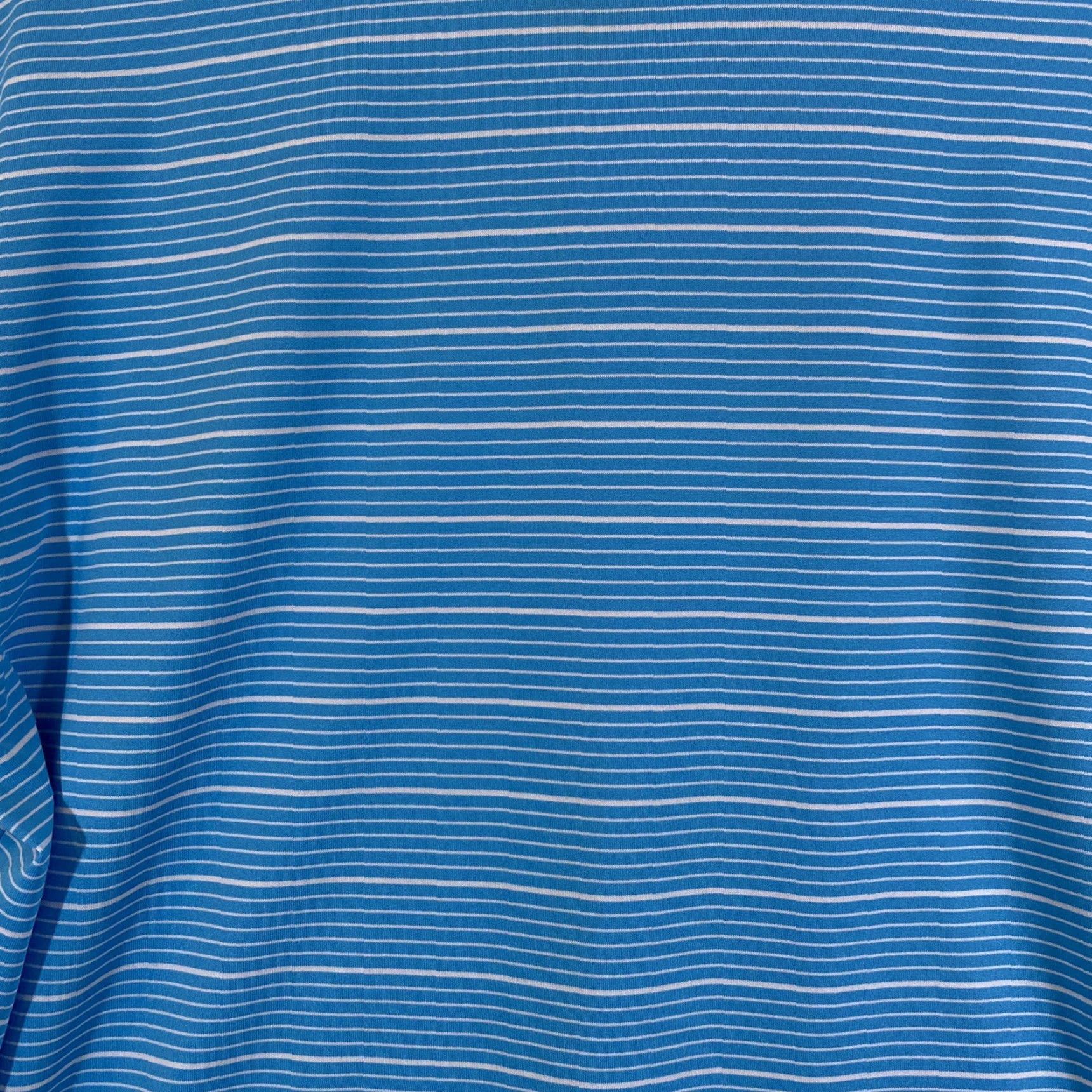Adidas ADIDAS Polo Shirt Mens Regular Medium Blue White Striped Golf Climalite S/S Polo Shirt Mens Size US M / EU 48-50 / 2 - 7 Thumbnail