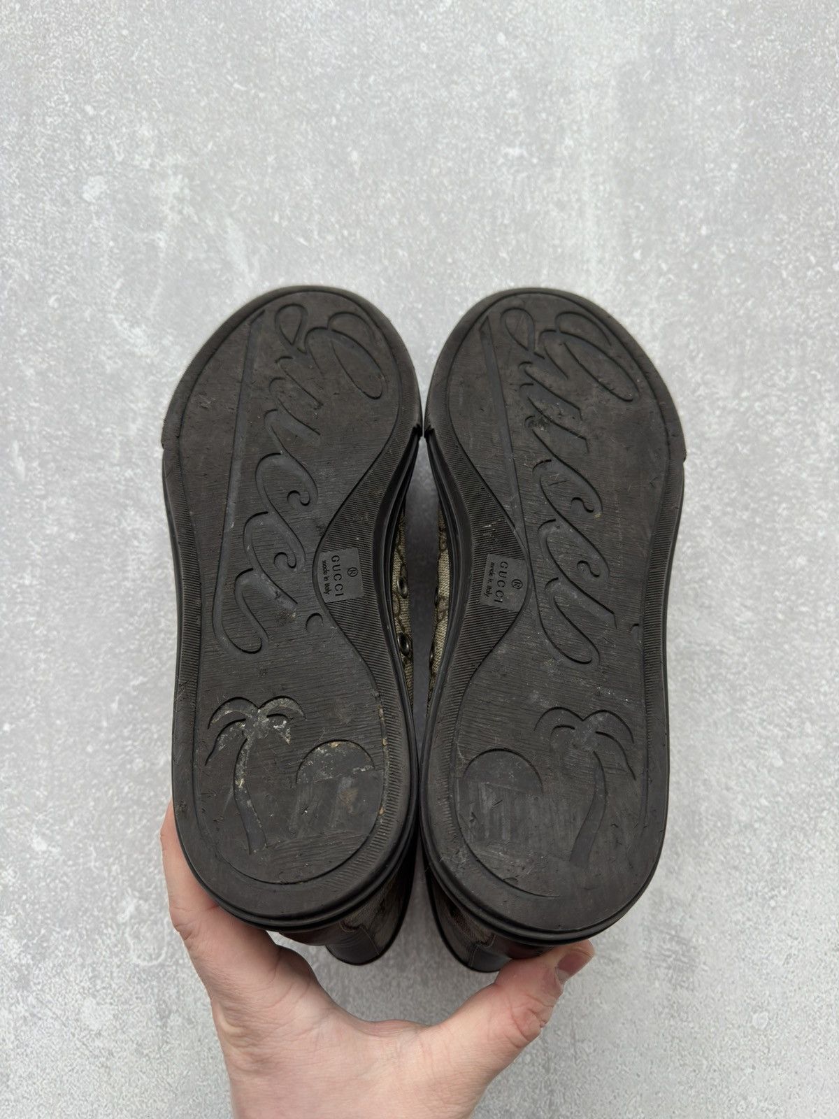 Vintage Vintage Gucci High Top GG Brown Monogram Leather Shoes Size US 8.5 / EU 41-42 - 18 Thumbnail