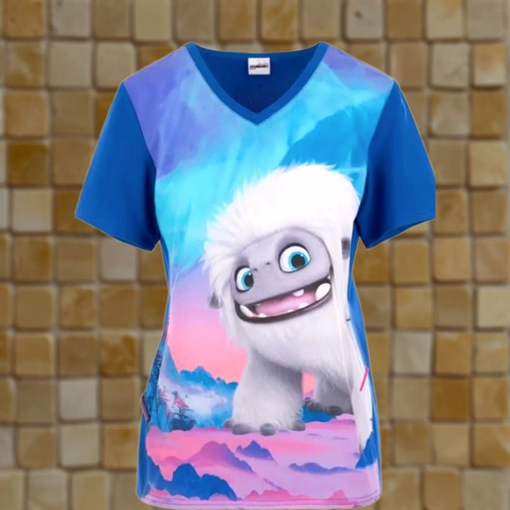 Vintage Tooniforms Dreamworks Abominable Women's 1-Pocket STRETCH V-Neck Scrub Top M Size M / US 6-8 / IT 42-44 - 1 Preview