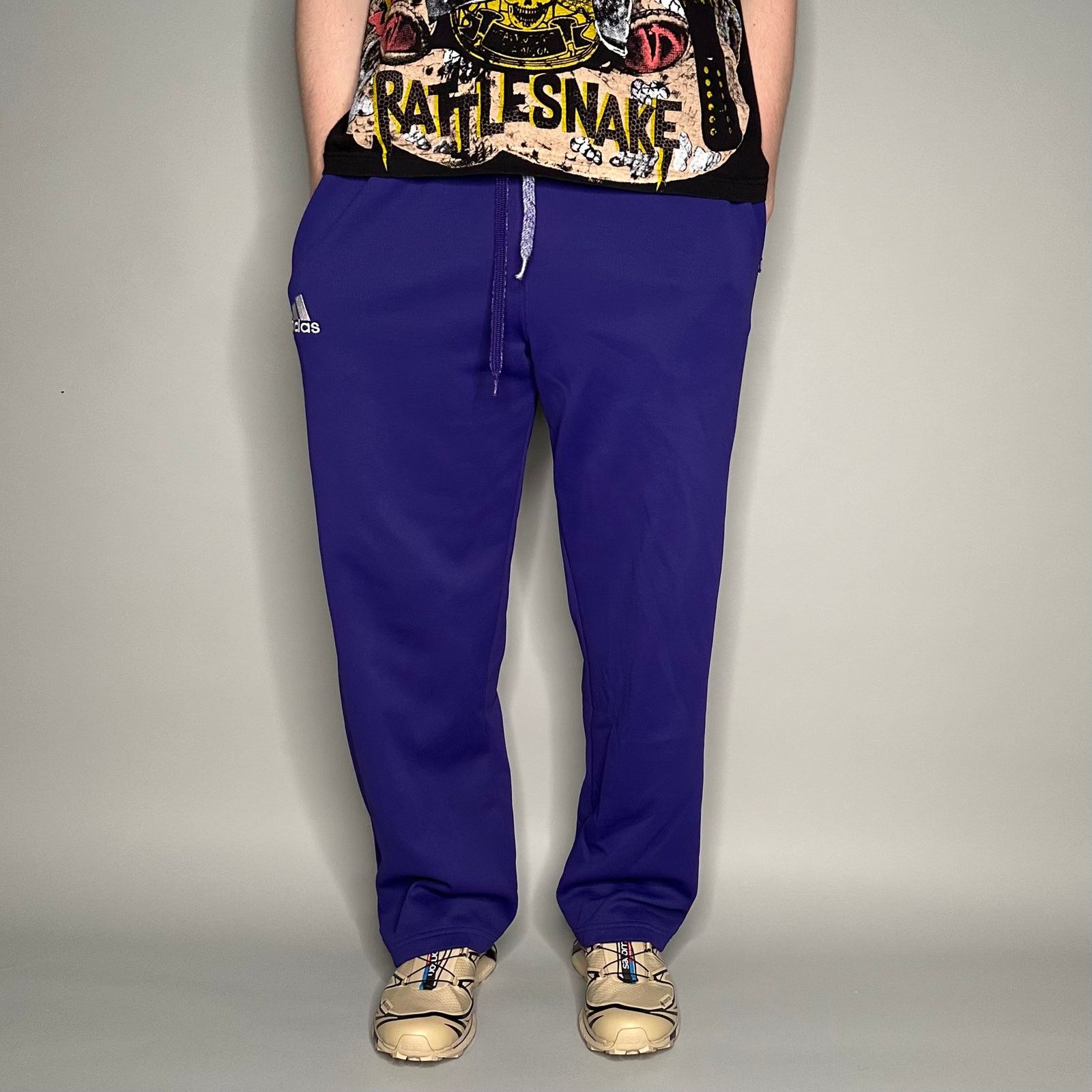 Adidas Vintage Y2K Adidas Sweatpants Mens M Relaxed Fit Purple Size US 32 / EU 48 - 2 Thumbnail