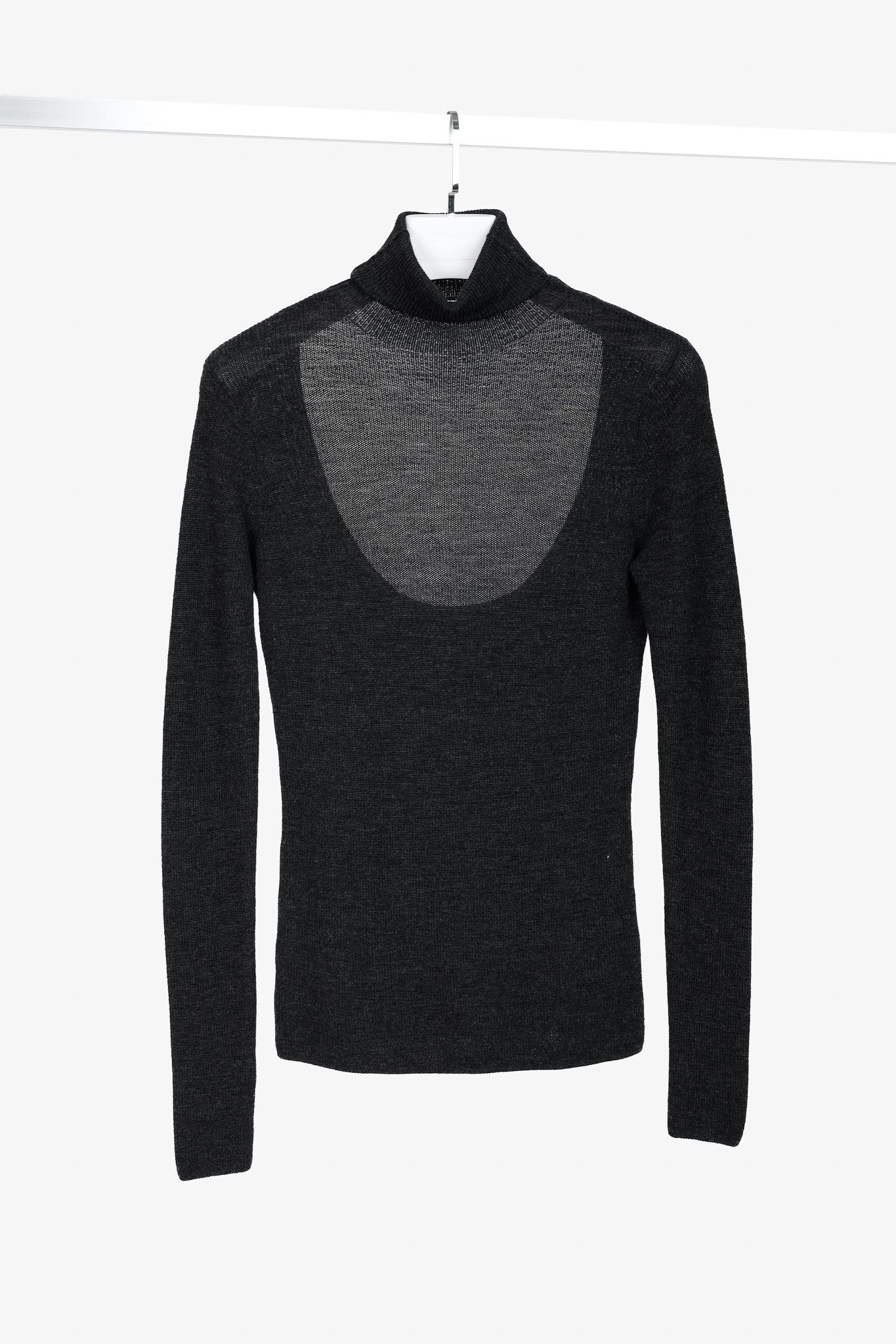 Ganni Ganni Black Light Merino Wool Knit Roll Neck Sweater Size M / US 6-8 / IT 42-44 - 1 Thumbnail
