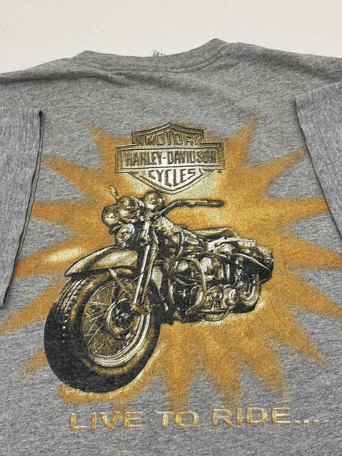 Harley Davidson Vintage Y2K Harley Davidson Live To Ride Motorcycle Graphic Size US L / EU 52-54 / 3 - 10 Thumbnail