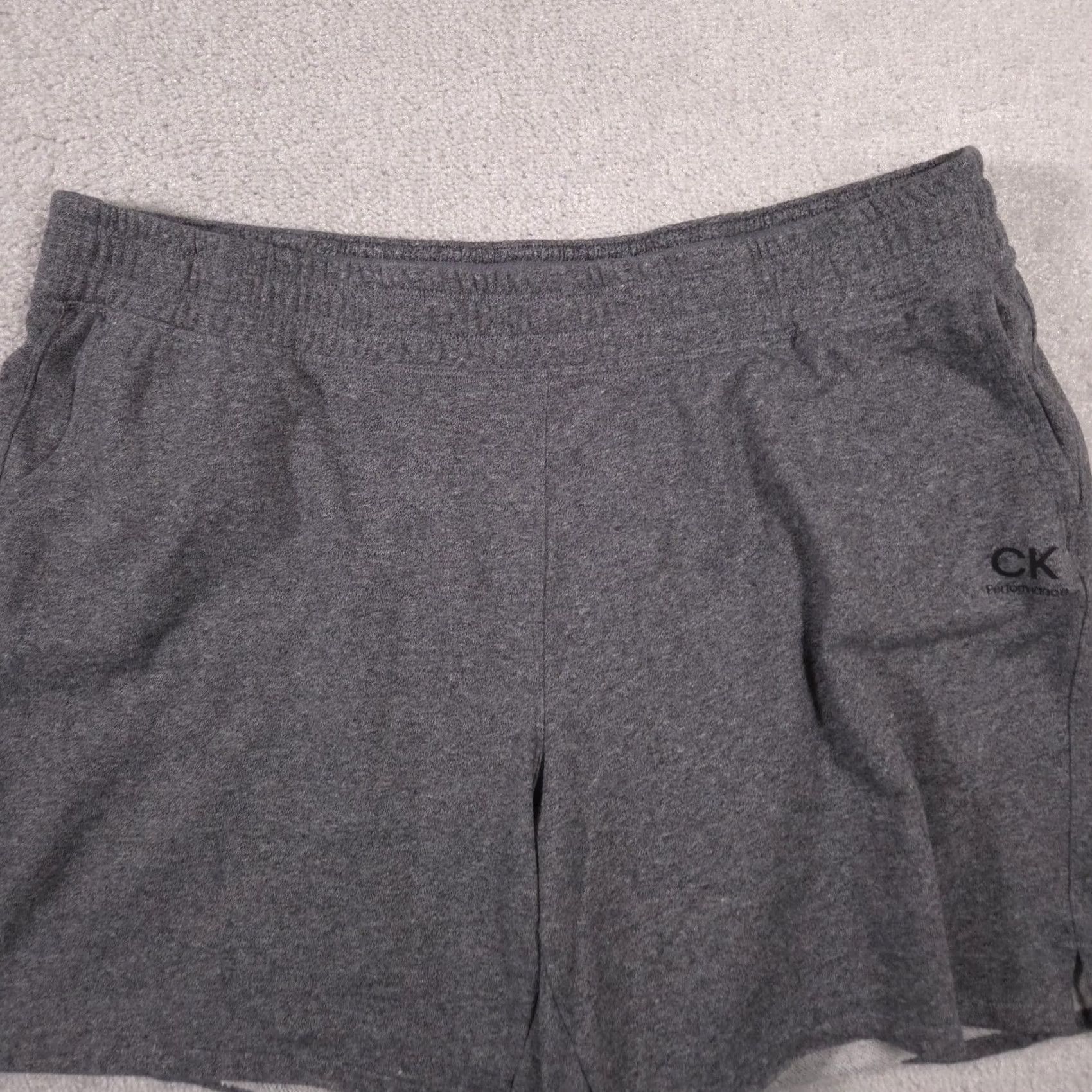Calvin Klein Calvin Klein Performance Shorts Mens 2XL Gray Elastic Waist Pockets Casual Gym & Training CK Logo Streetwear Size US 39 - 3 Thumbnail