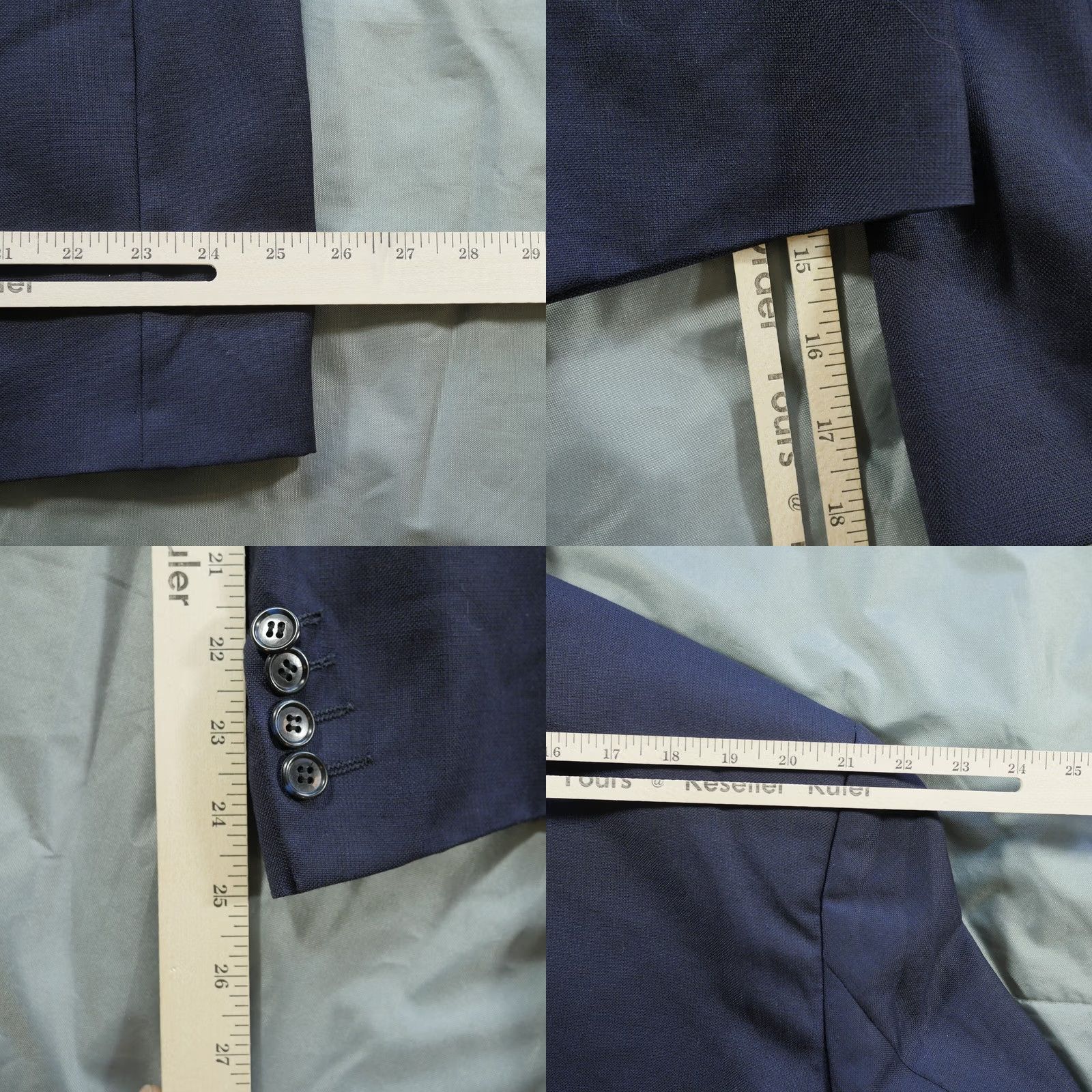 Vintage Caracciolo Blazer Mens 44 Blue Loro Piana Super 100 Fit Wool Blue Buttons Size 44R - 10 Thumbnail
