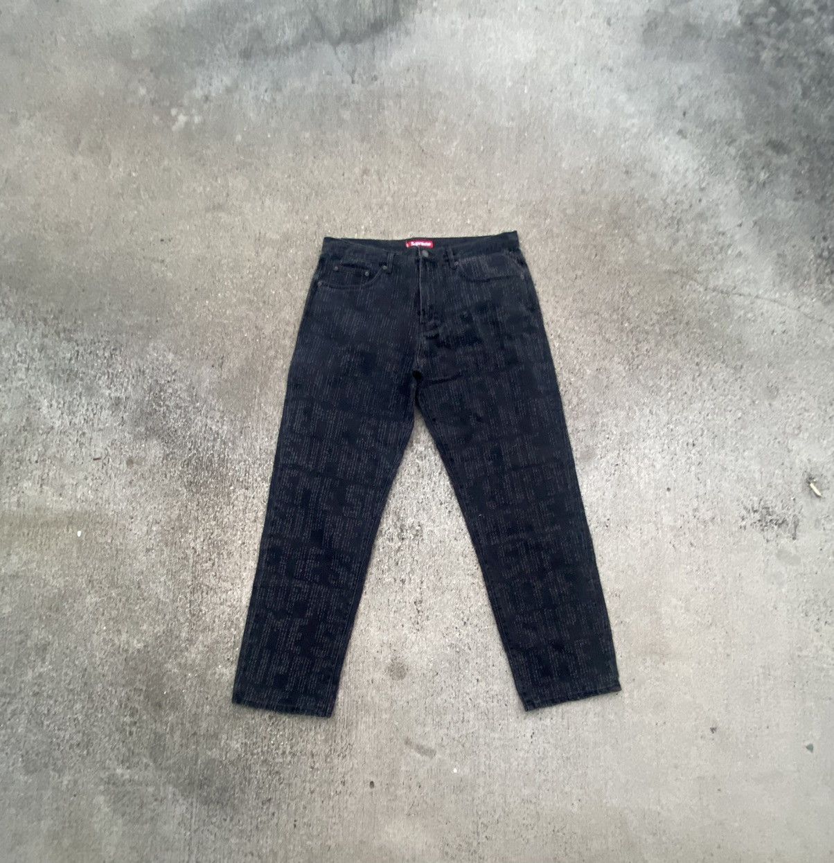 Supreme Supreme Needle Punch Regular Jean Washed Black | Grailed