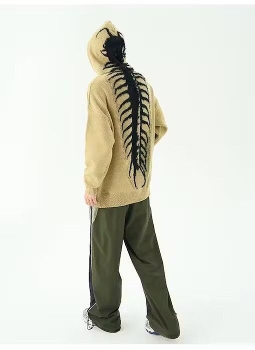 Japanese Brand × Vintage Beige Knitted Hoodie Hooded Sweatshirt Size US L / EU 52-54 / 3 - 2 Thumbnail